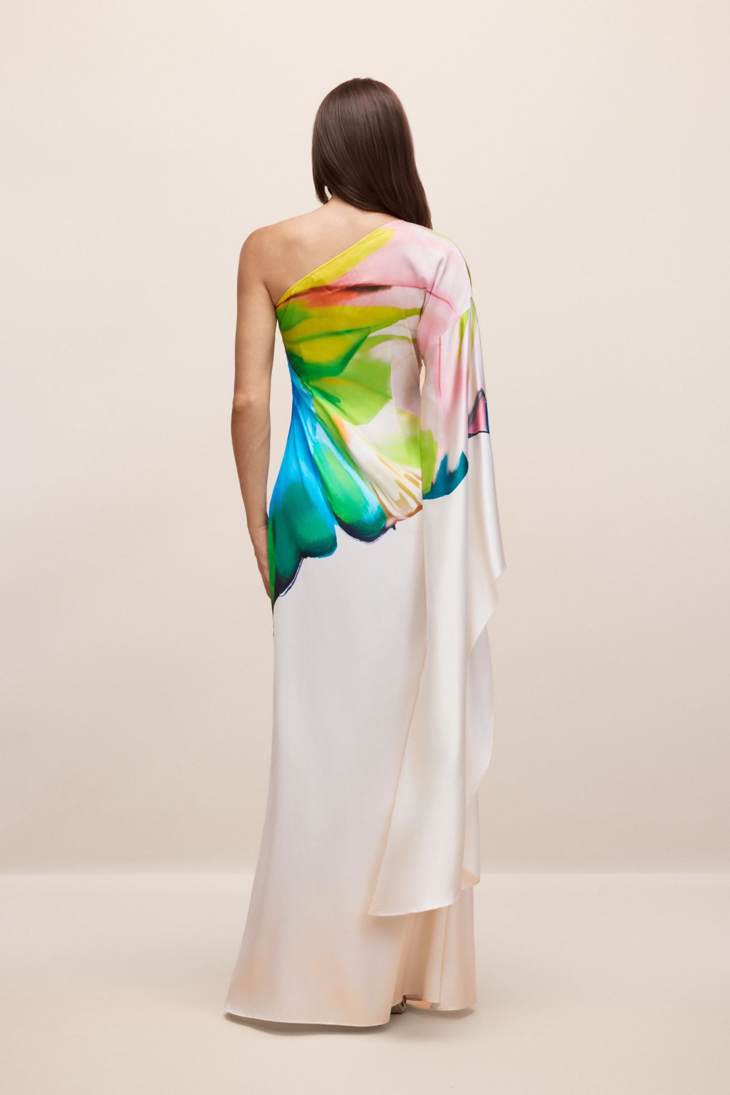 Bernice Printed Single Sleeve Maxi Dress