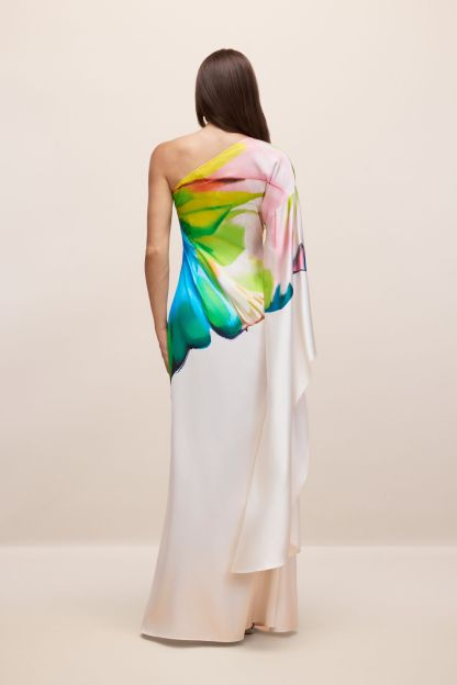 Bernice Printed Single Sleeve Maxi Dress