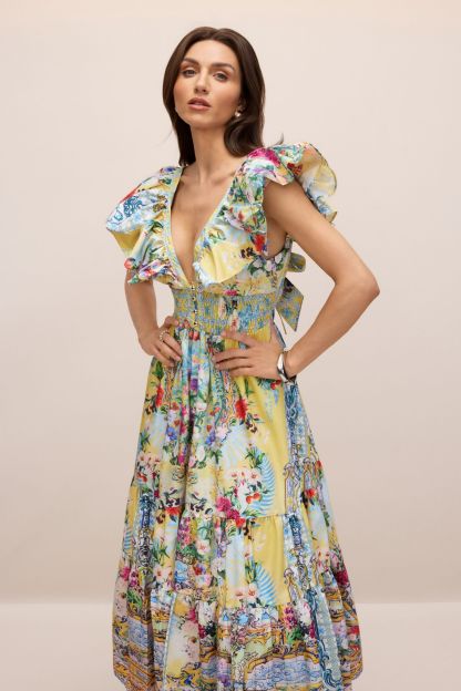 Kerri Floral Print V-Neck Maxi Dress