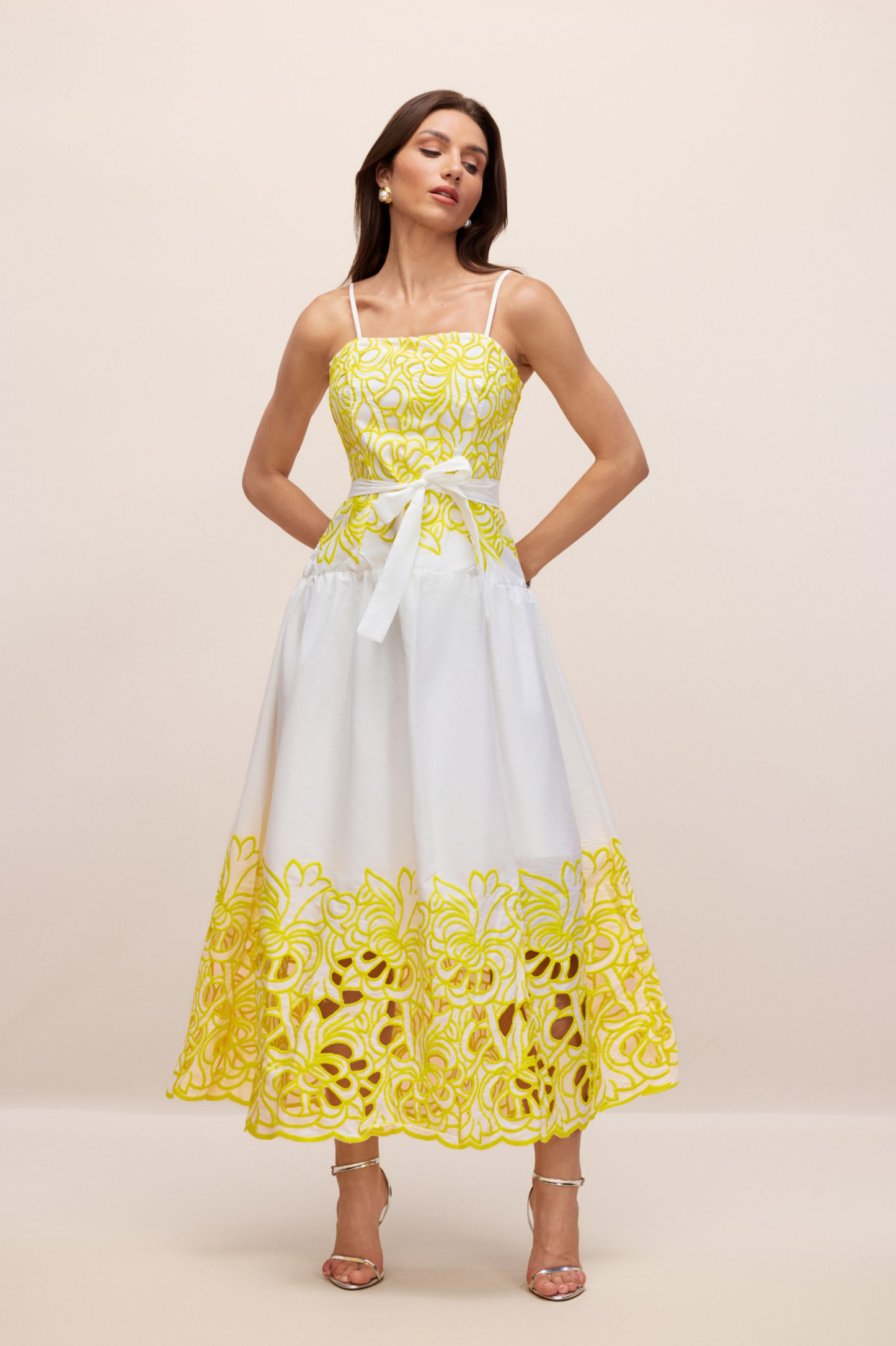 Misty Embroidered Spaghetti Strap Maxi Dress