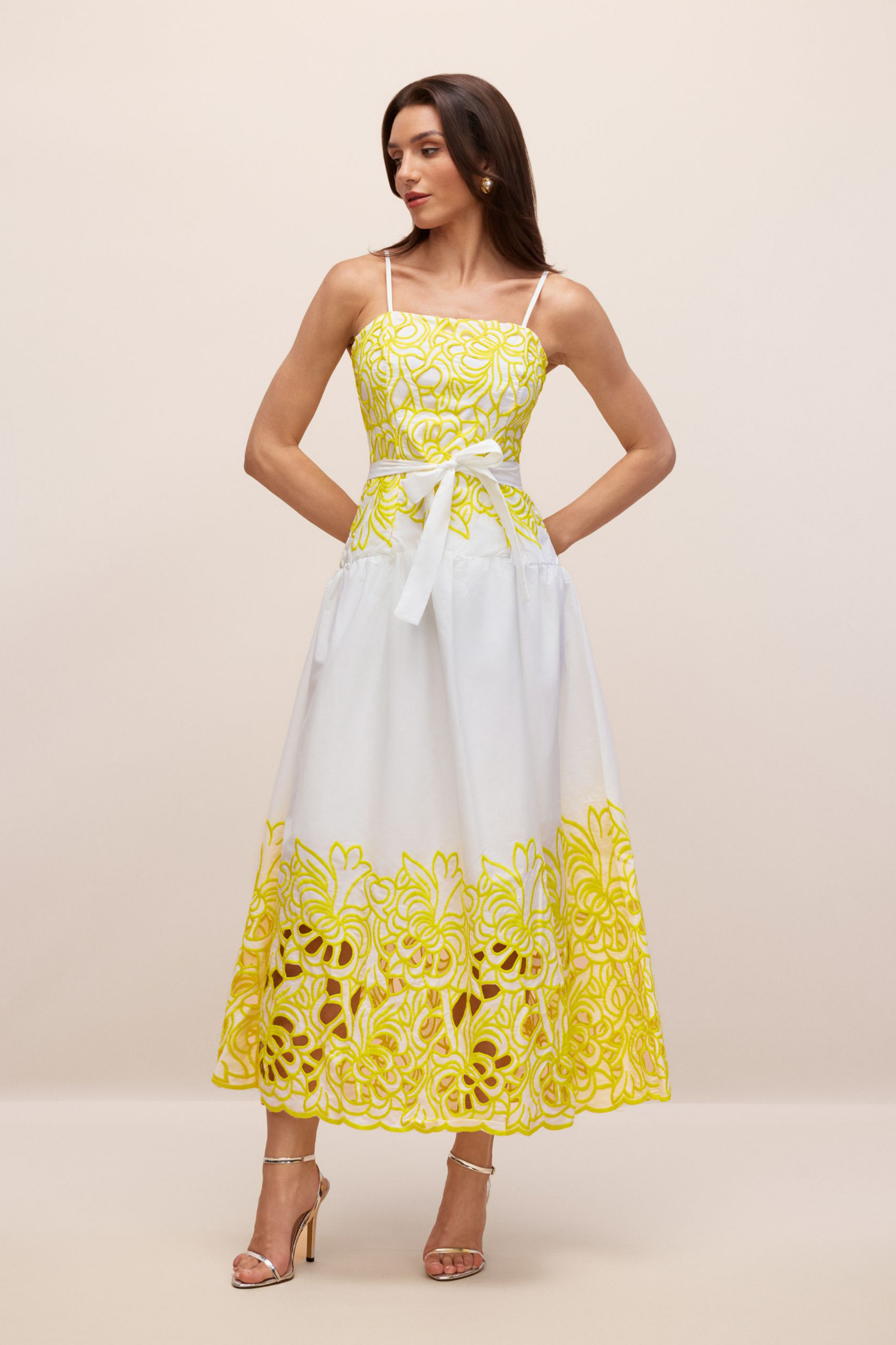 Misty Embroidered Spaghetti Strap Maxi Dress