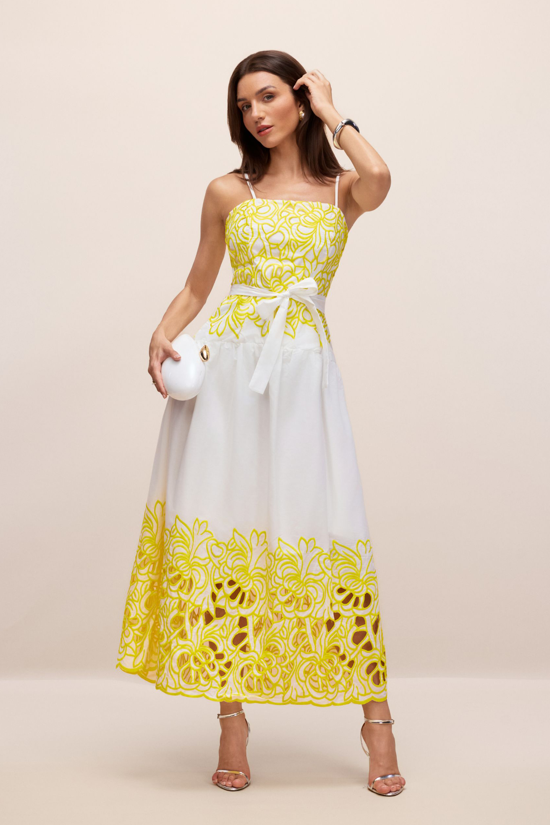 Misty Embroidered Spaghetti Strap Maxi Dress