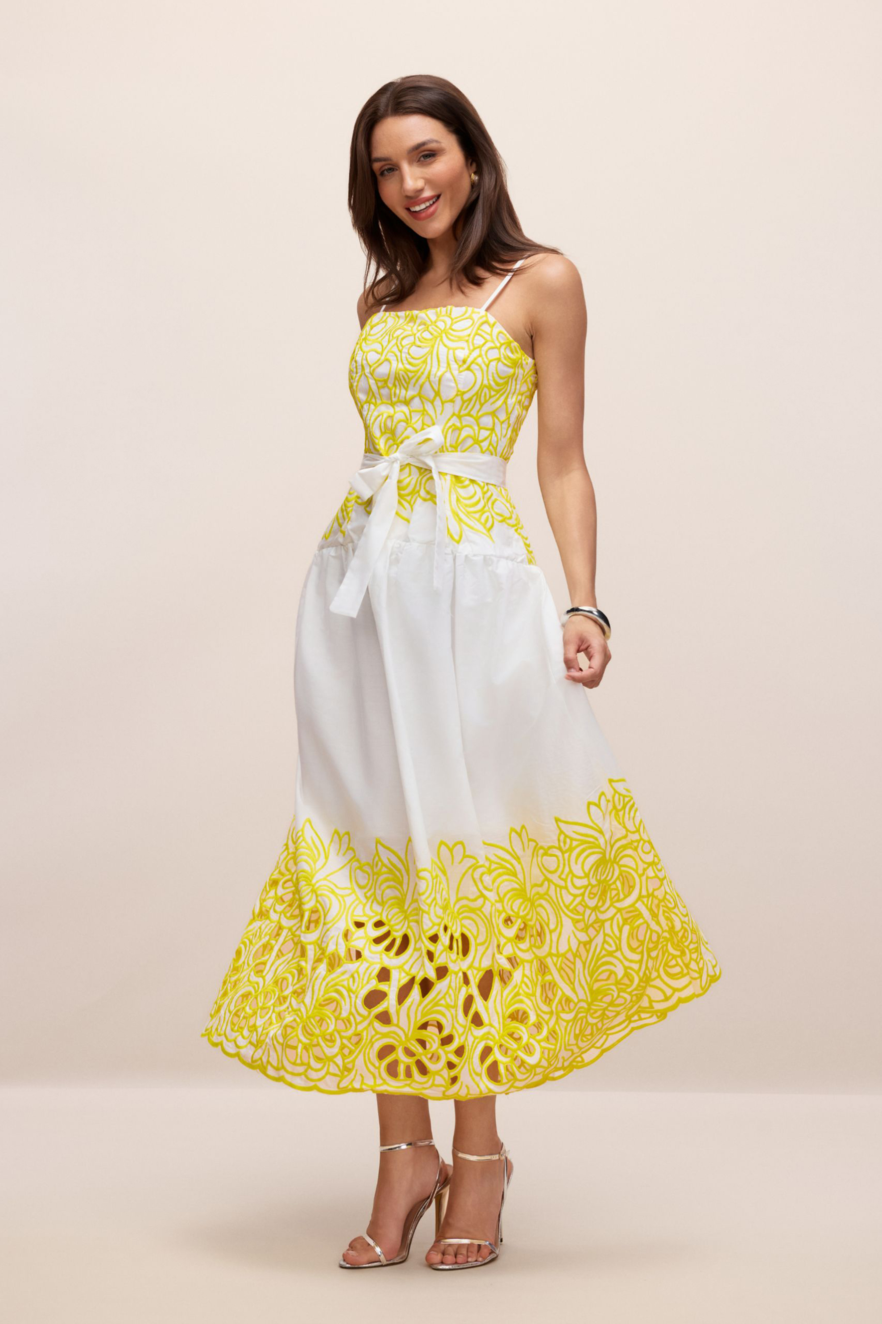 Misty Embroidered Spaghetti Strap Maxi Dress