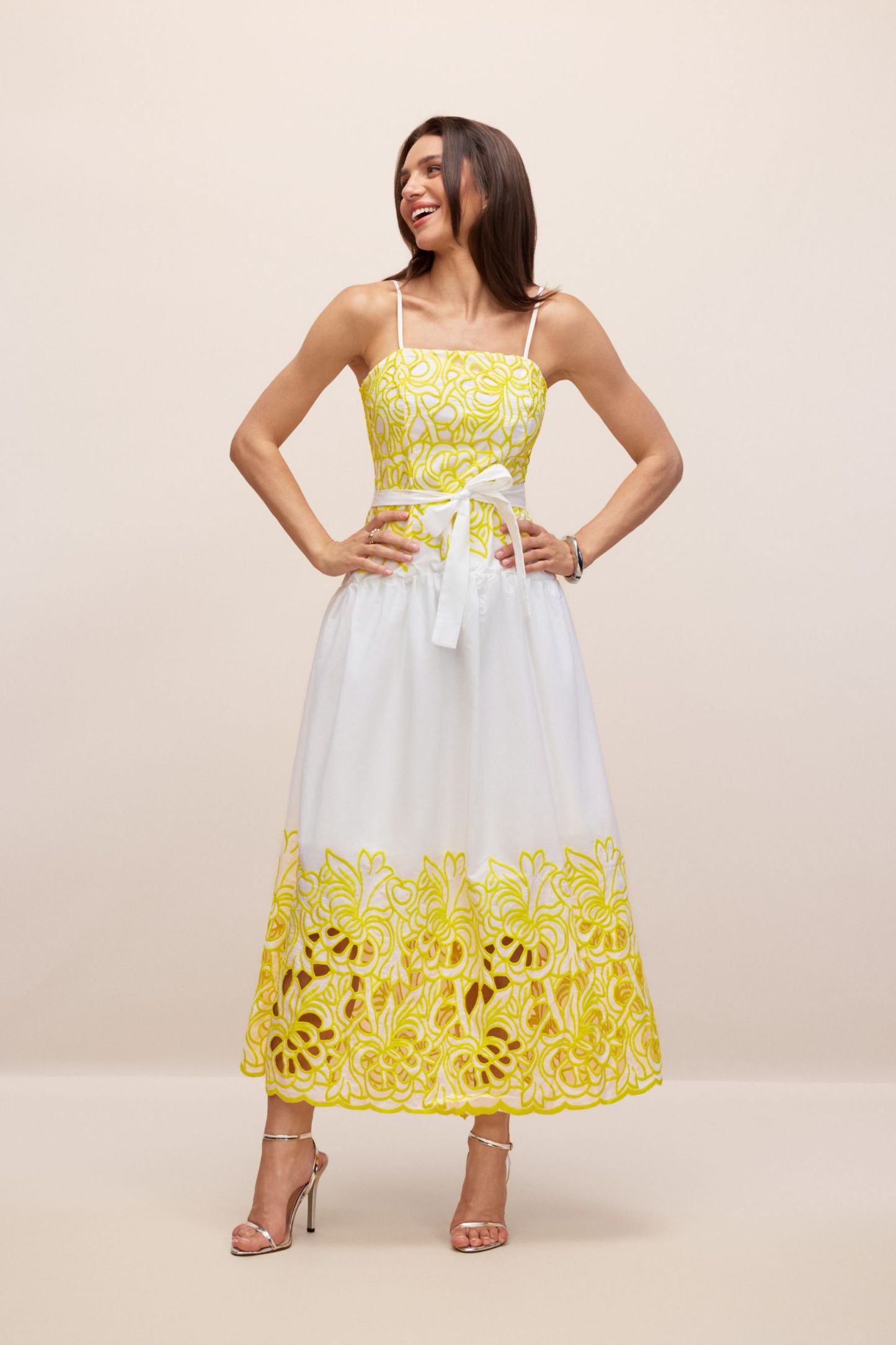 Misty Embroidered Spaghetti Strap Maxi Dress