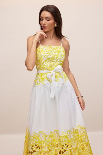 Misty Embroidered Spaghetti Strap Maxi Dress