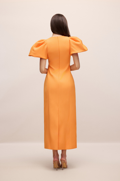 Marnia Puff Sleeve Floral Embroidered Maxi Dress