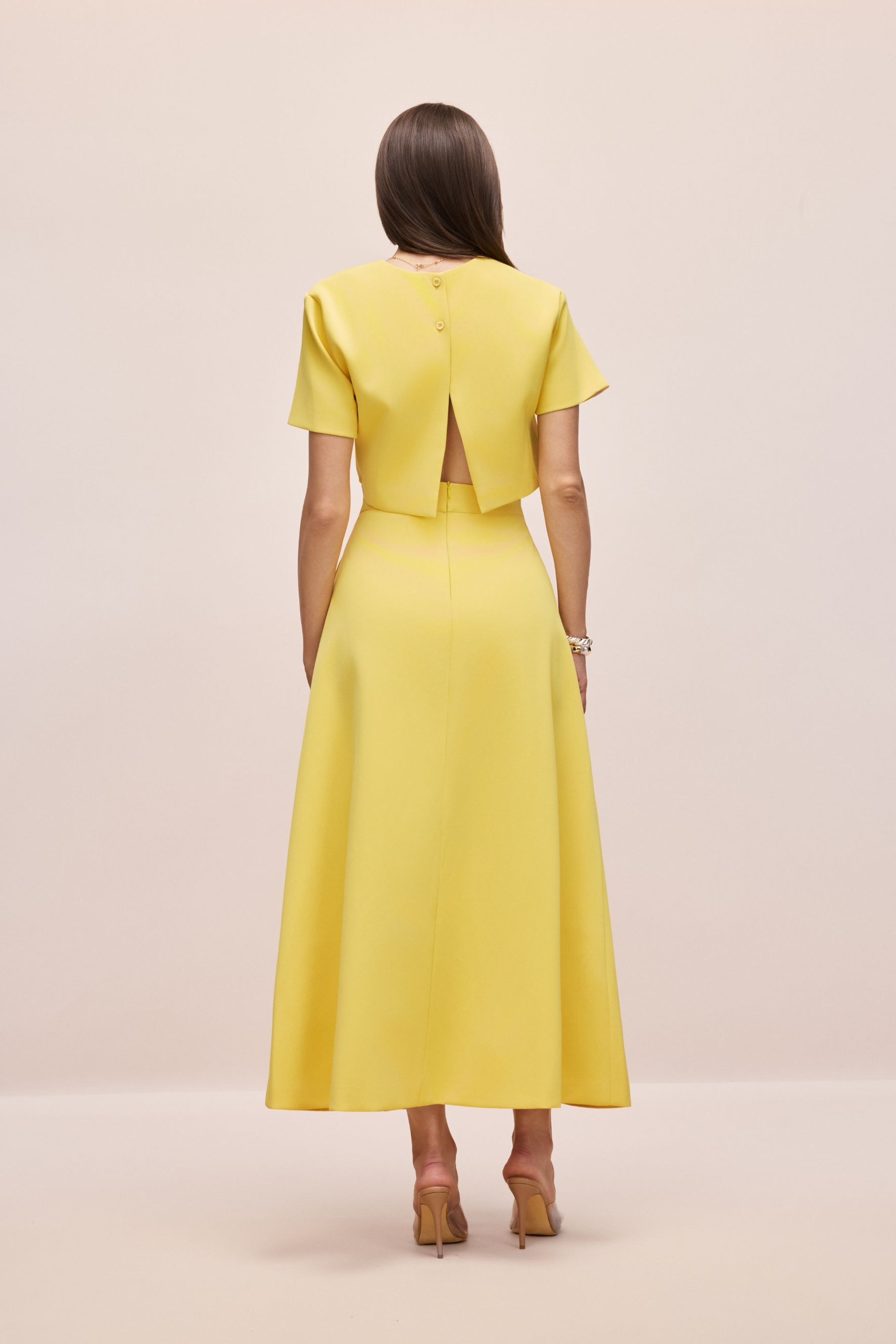 Angelica Floral Applique Short Sleeve Top & Skirt Set