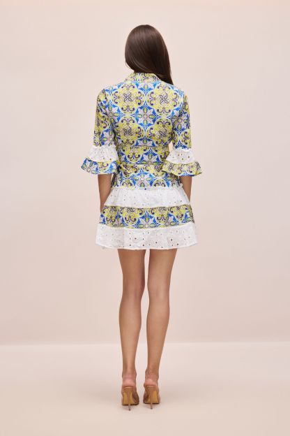 Belle Paisley Print Half Sleeve Mini Dress