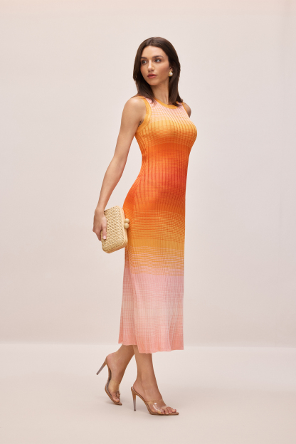 Maggie Gradient Sleeveless Knit Midi Dress