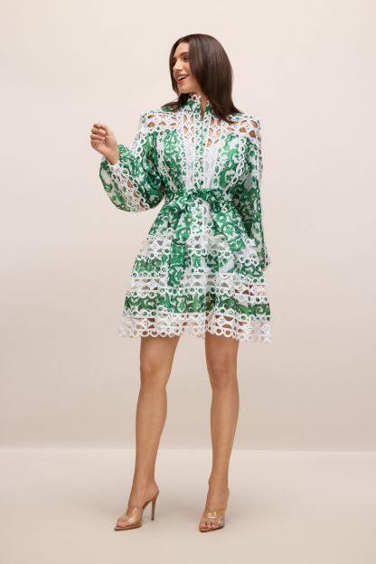 Georgia Printed Hollow Out Mini Dress