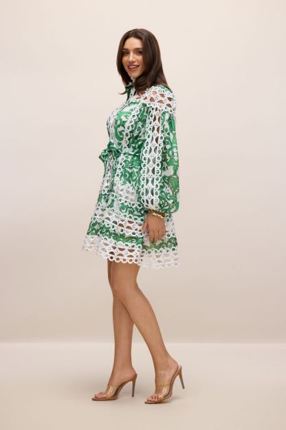 Georgia Printed Hollow Out Mini Dress
