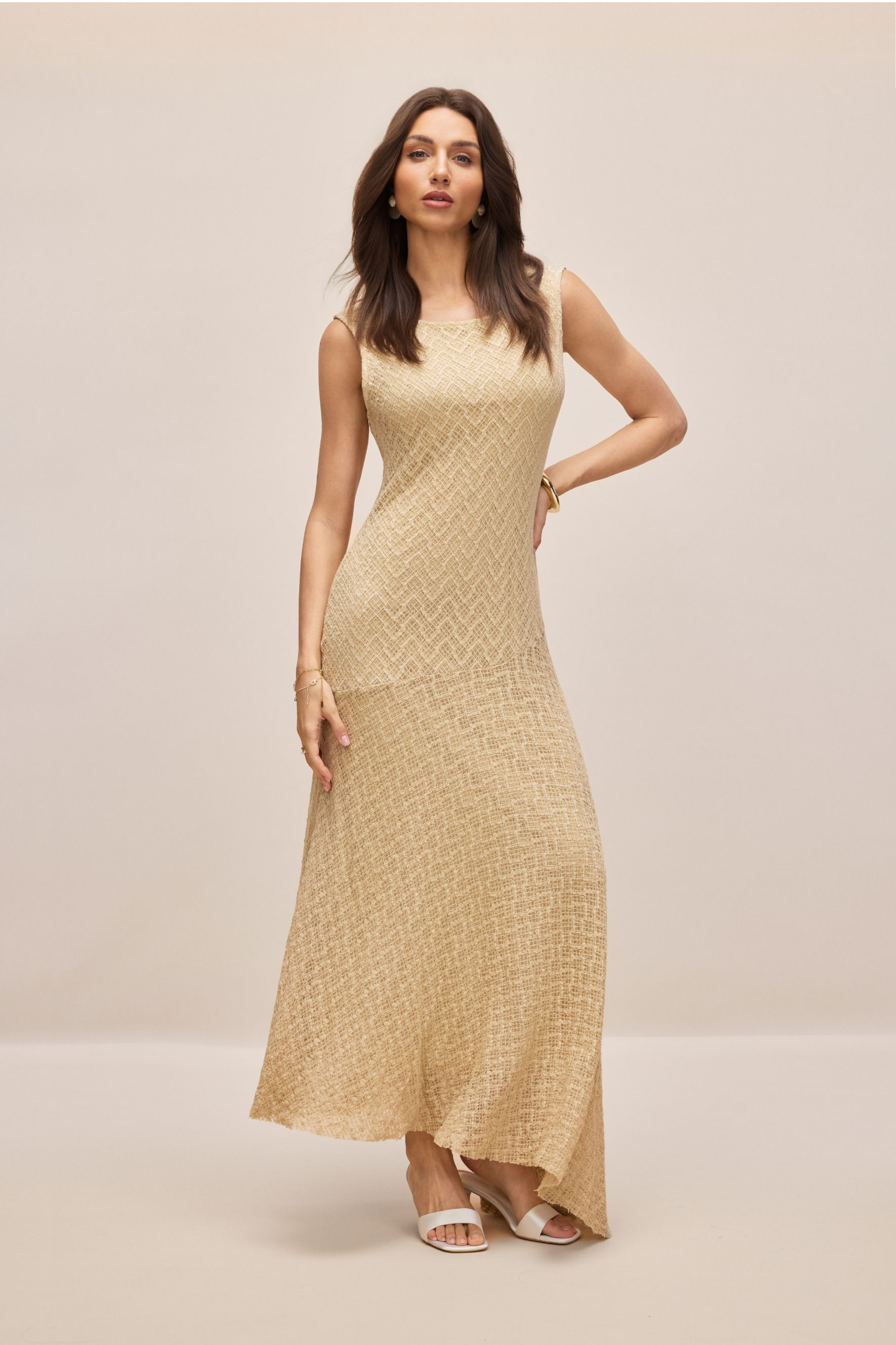 Kelly Sleeveless Textured Maxi Dress