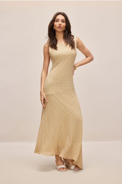 Kelly Sleeveless Textured Maxi Dress