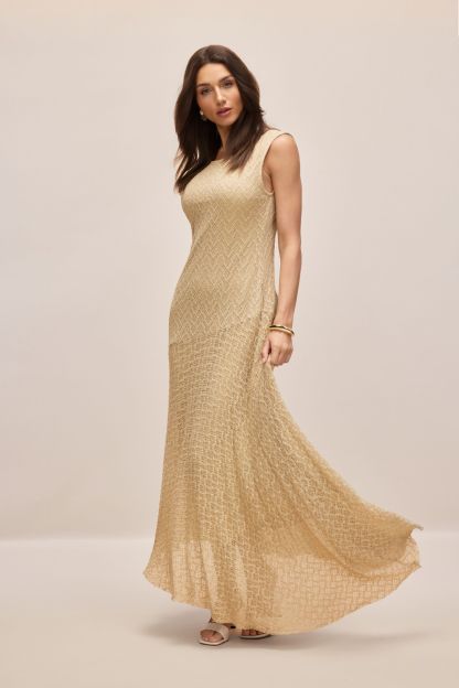 Kelly Sleeveless Textured Maxi Dress