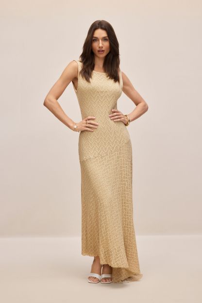 Kelly Sleeveless Textured Maxi Dress