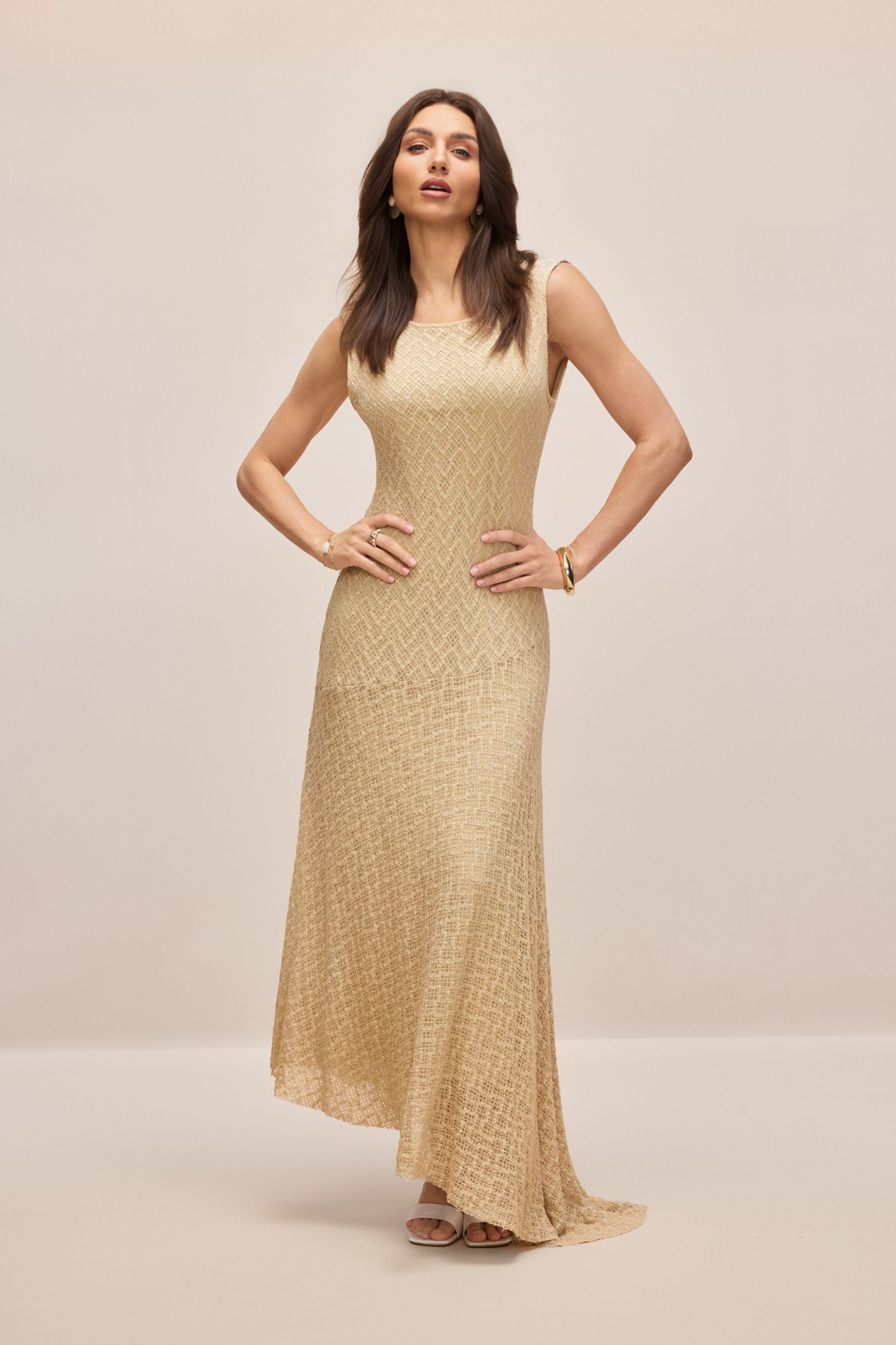 Kelly Sleeveless Textured Maxi Dress