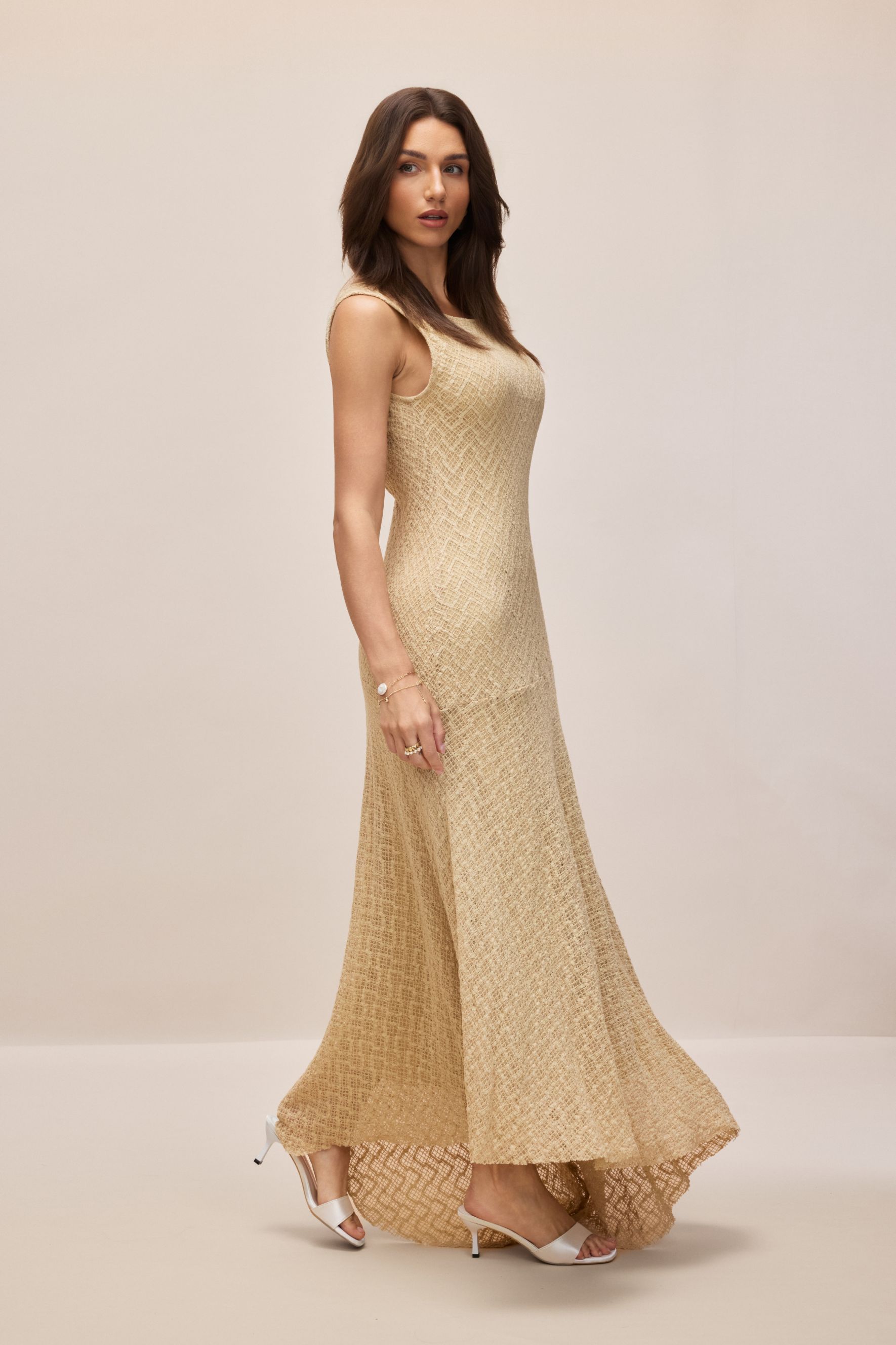 Kelly Sleeveless Textured Maxi Dress