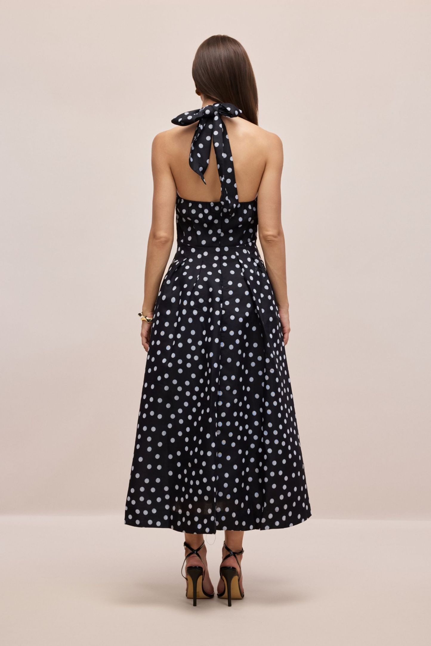 Scarlett Polka Dot Halterneck Midi Dress
