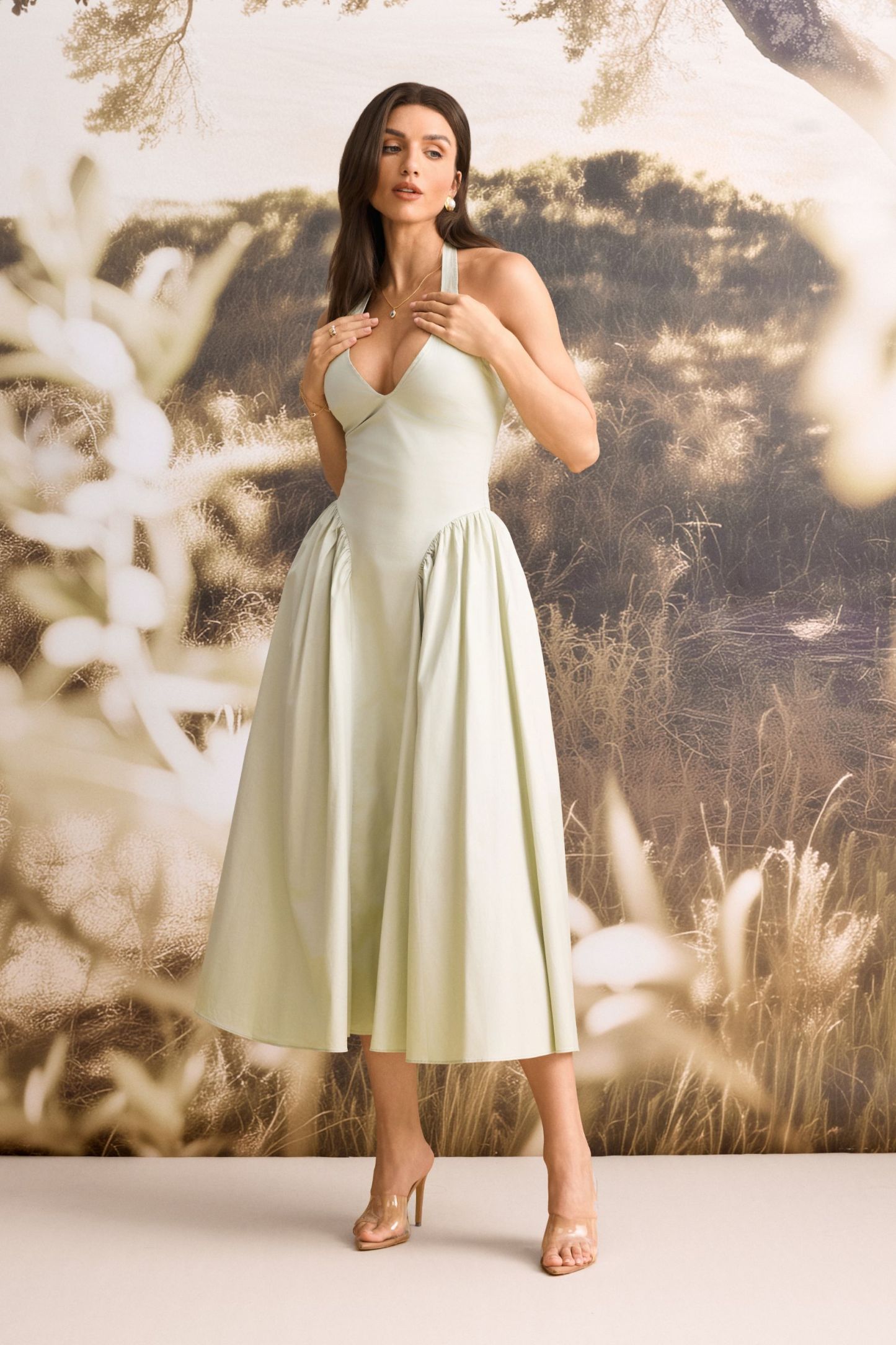 Joanna Halter Neck Backless Midi Dress