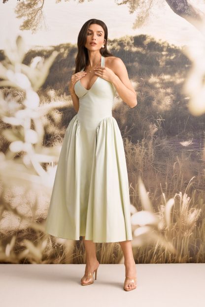 Joanna Halter Neck Backless Midi Dress