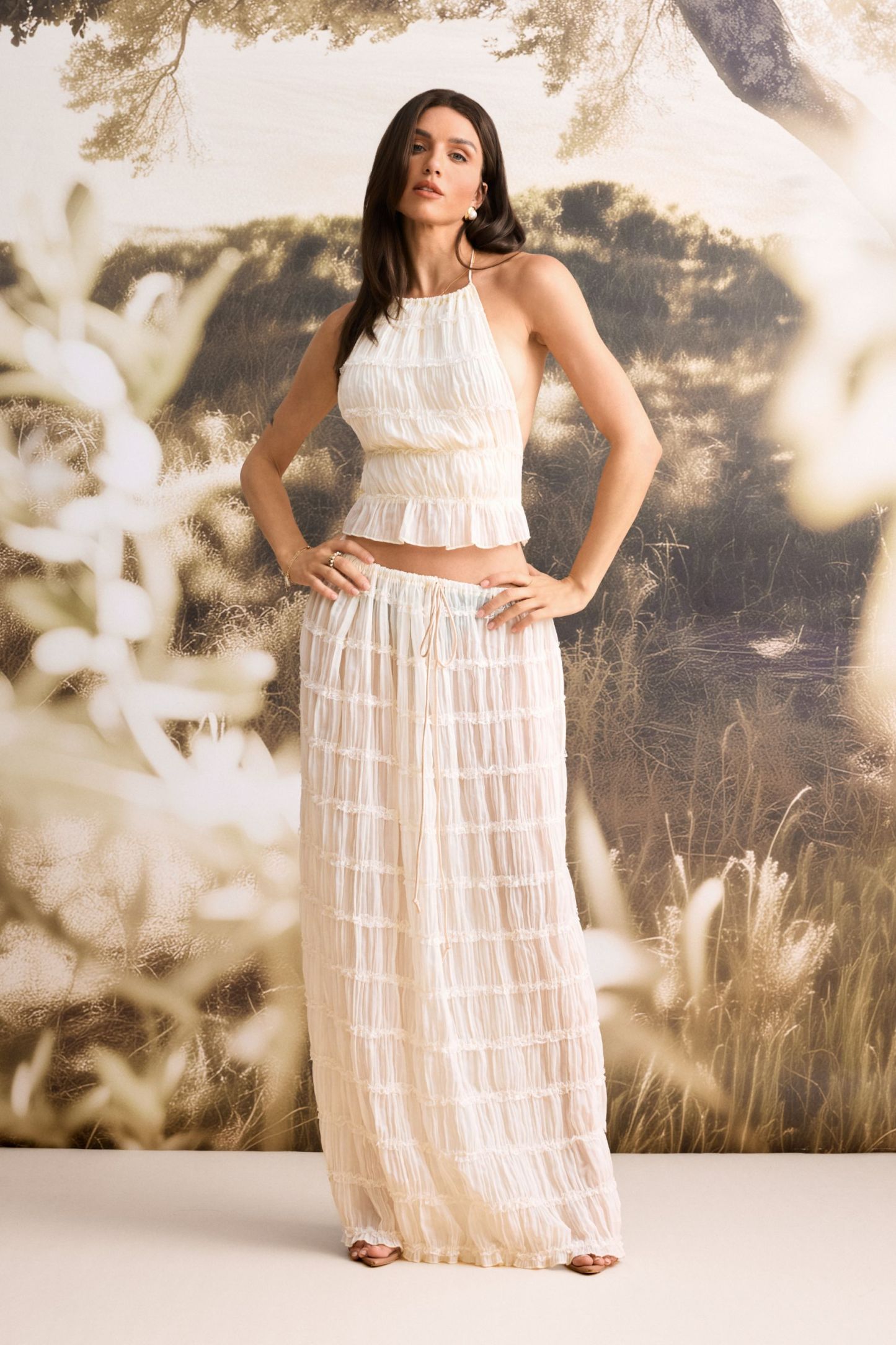 Rosalie Backless Pleated Set