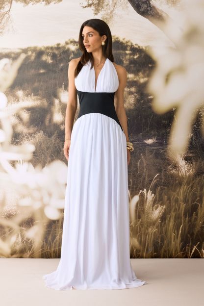 Beverly Halter Neck Corset Maxi Dress