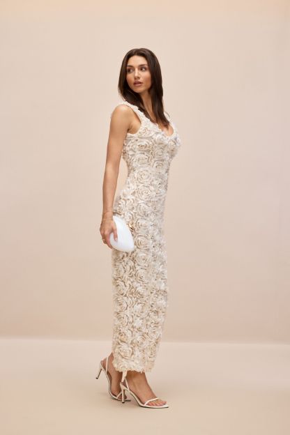 Venus Floral Applique Sleeveless Maxi Dress