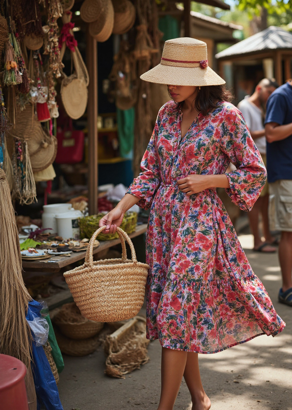 floral dress in vacation