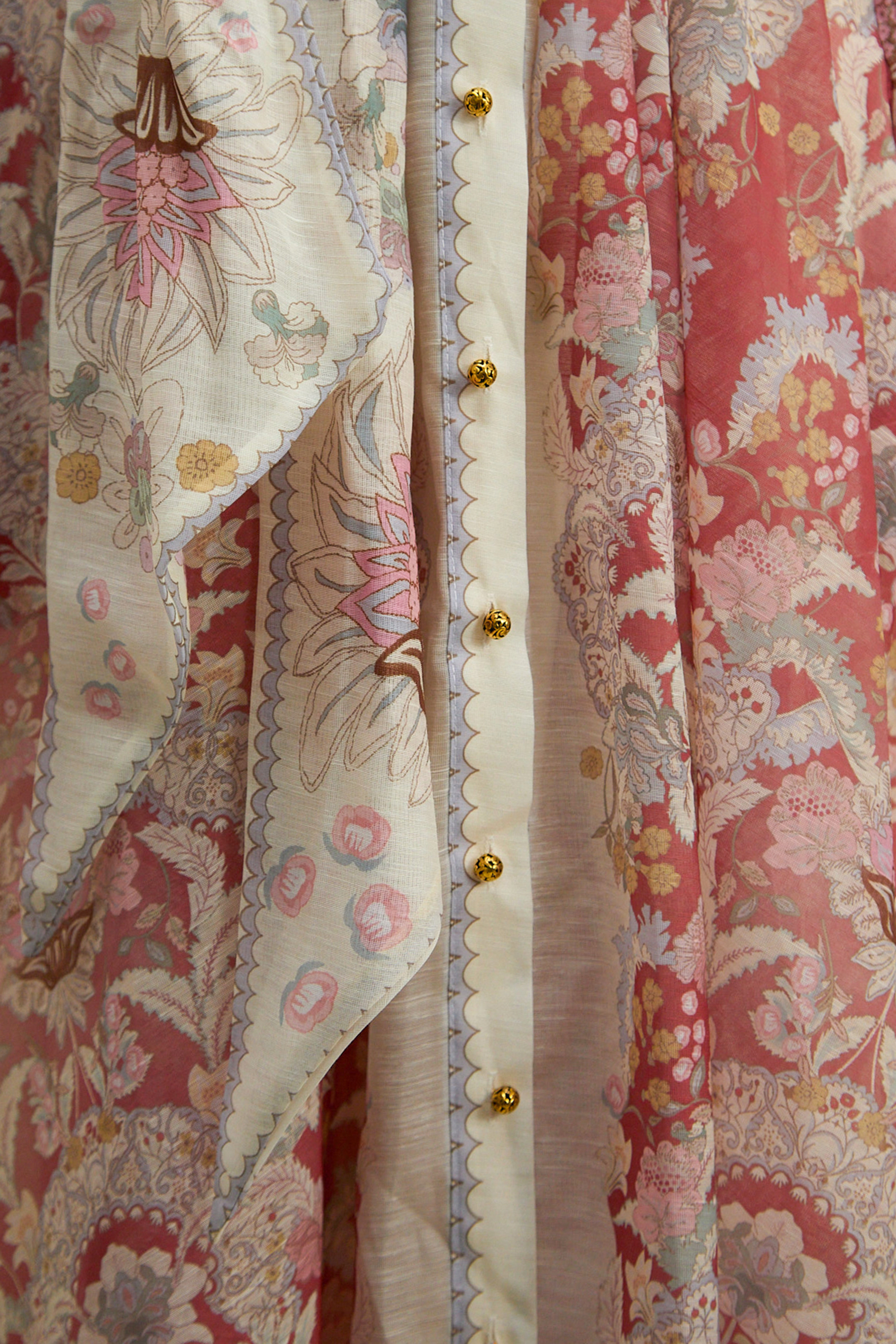 Secret Garden Pink Floral Print Long Sleeve Maxi Dress