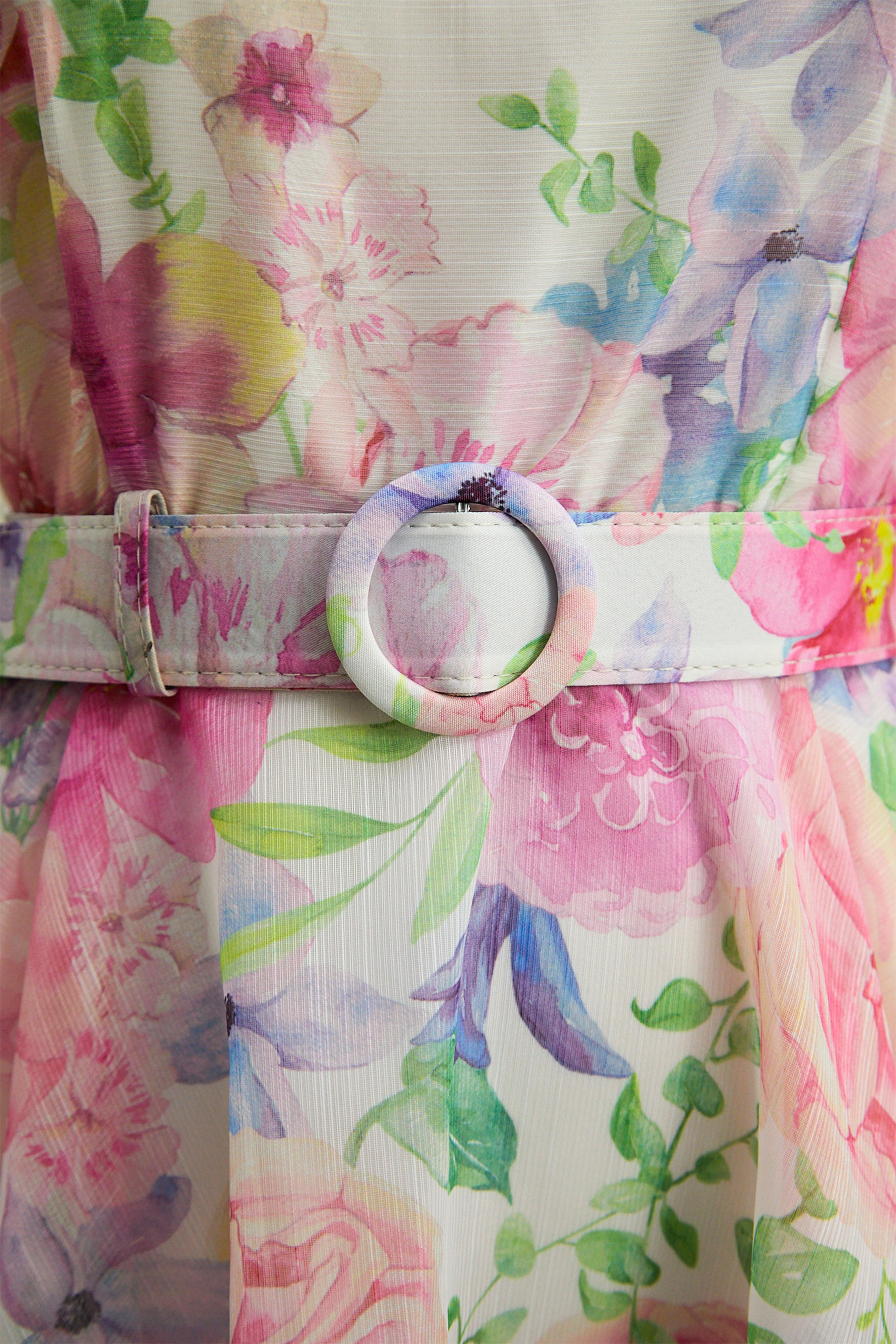 Flower Fantasy Multi Printed Puff Sleeve Maxi Dress