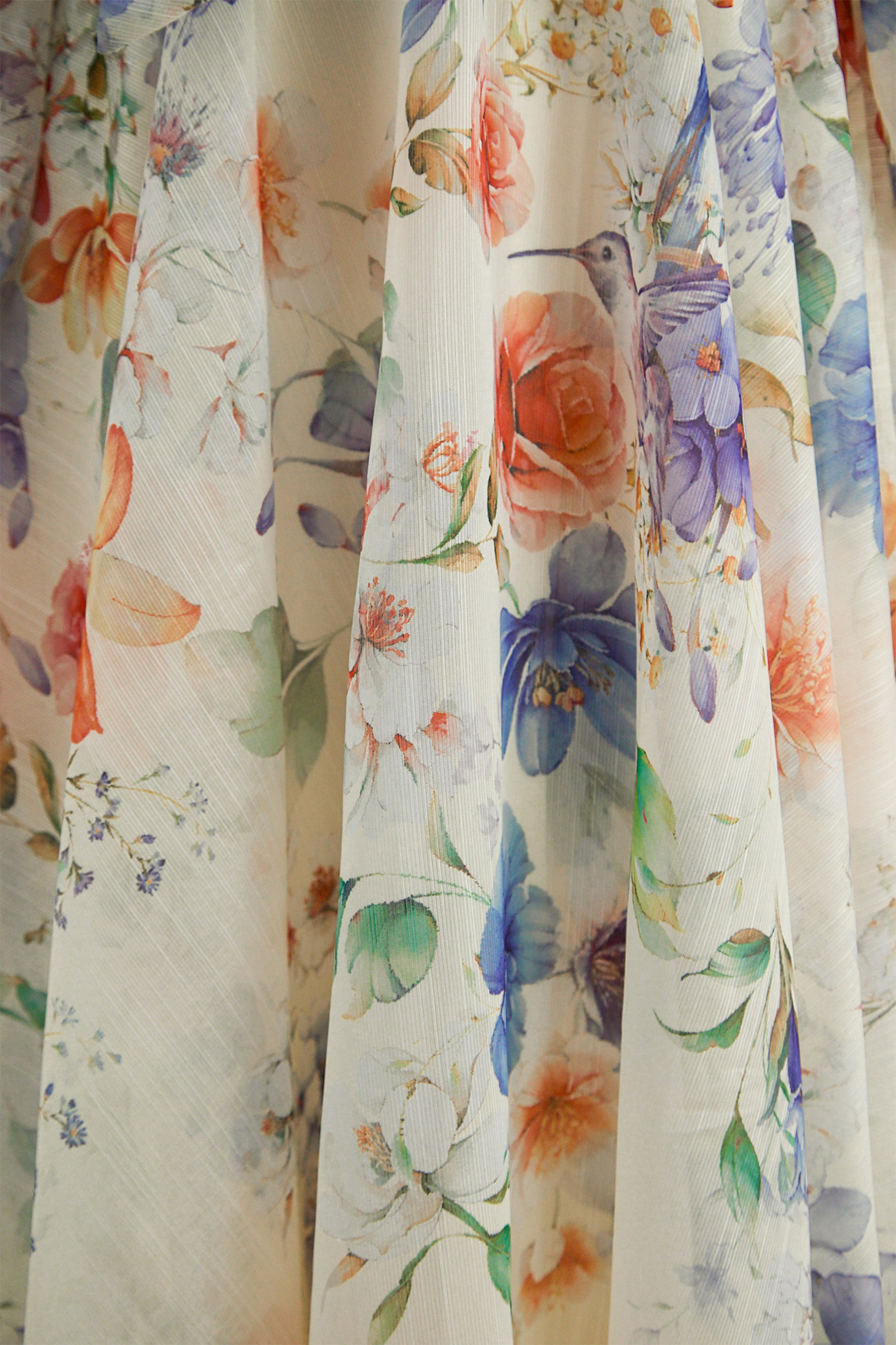 Pretty Darling Beige Floral Print Puff Sleeve Maxi Dress