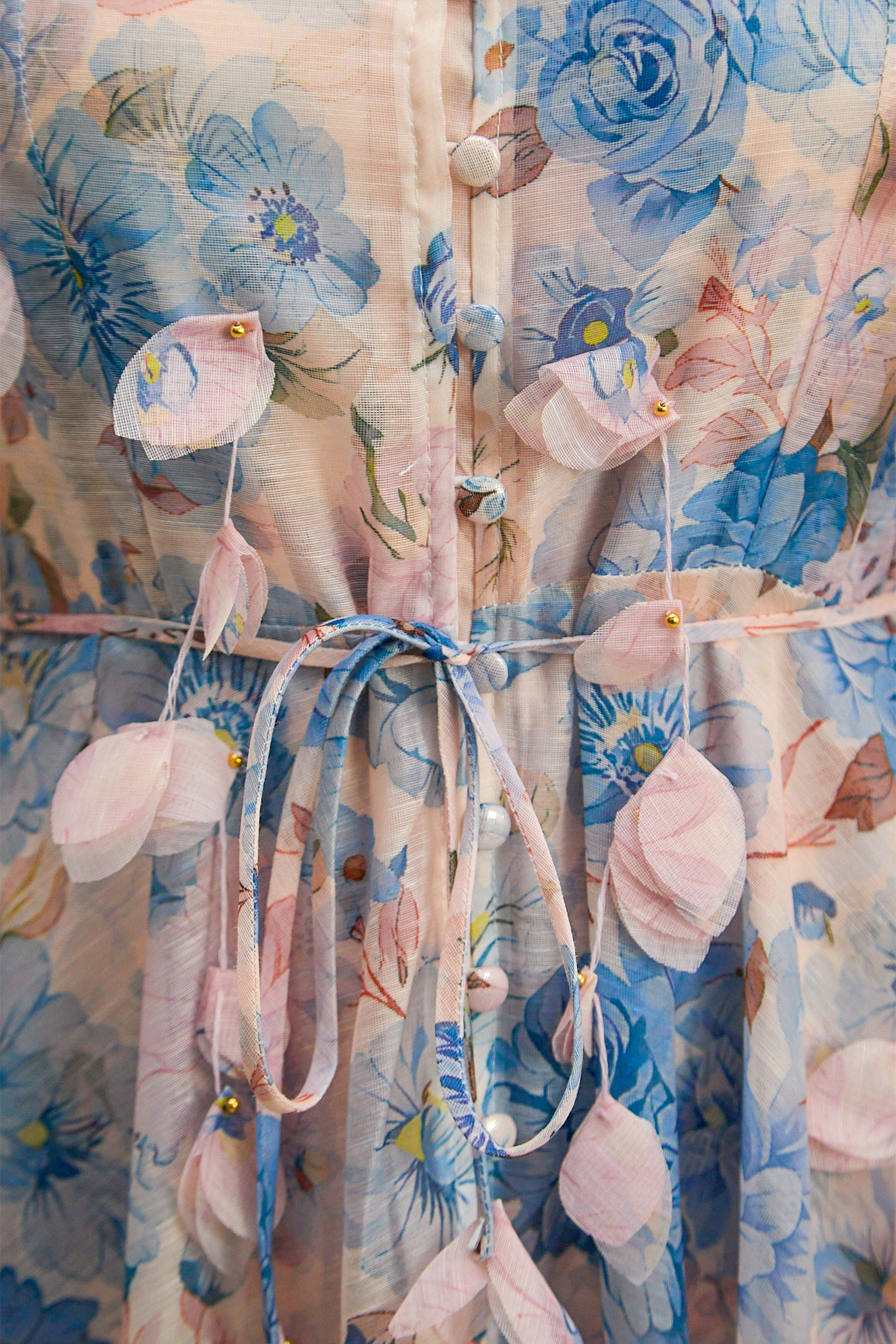 Lazy Day Blue Floral Print Long Sleeve Maxi Dress