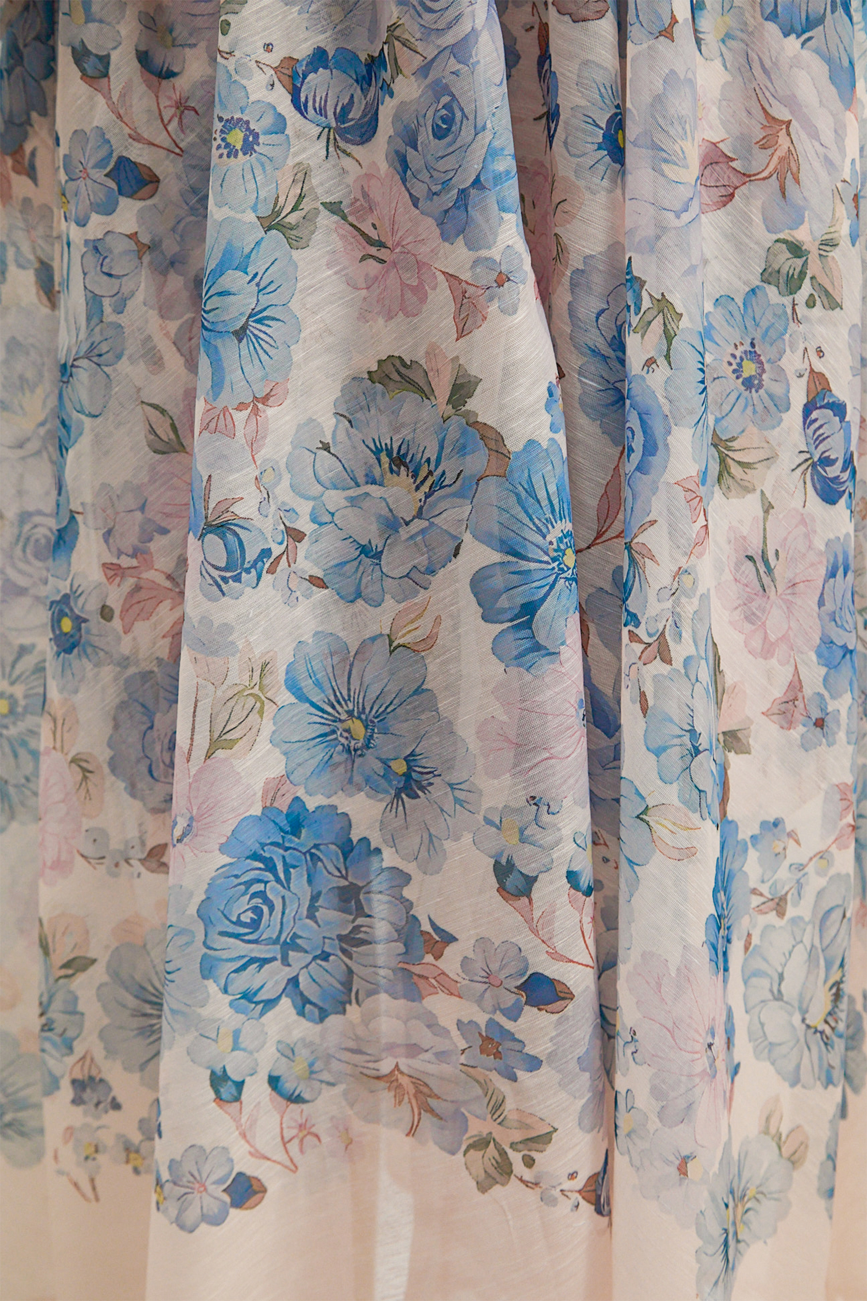 Lazy Day Blue Floral Print Long Sleeve Maxi Dress