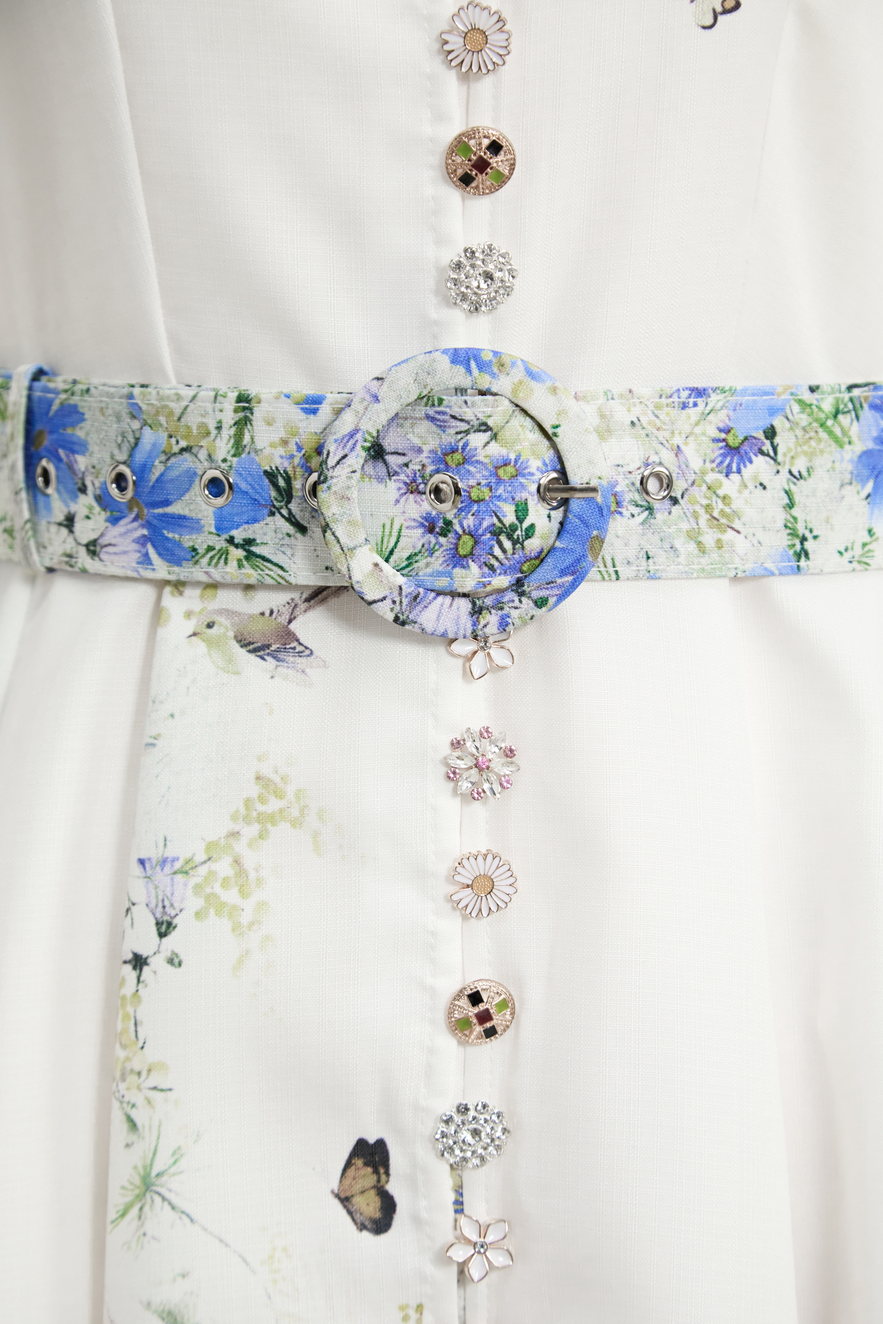 Love Of Details White Floral Print Balloon Sleeve Maxi Dress