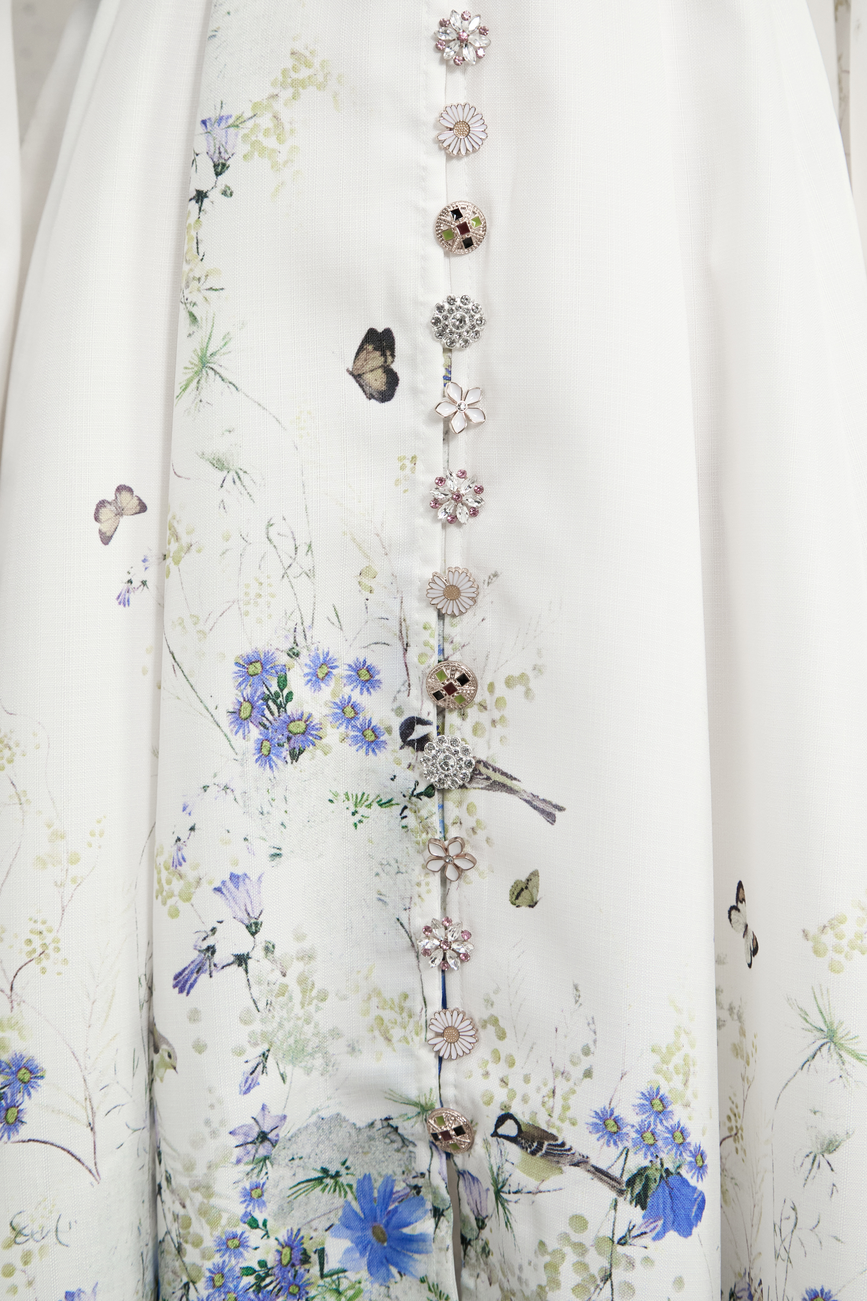 Love Of Details White Floral Print Balloon Sleeve Maxi Dress