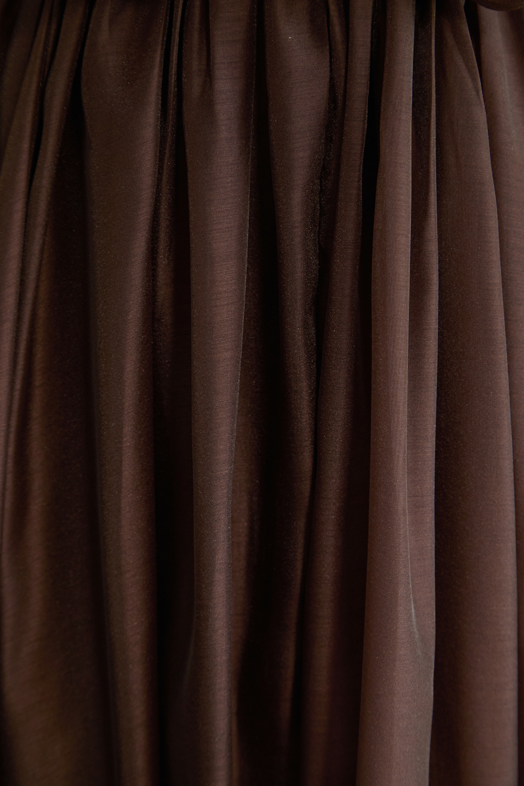 Breezy Wanderings Brown Leaf Embroidered Puff Sleeve Maxi Dress