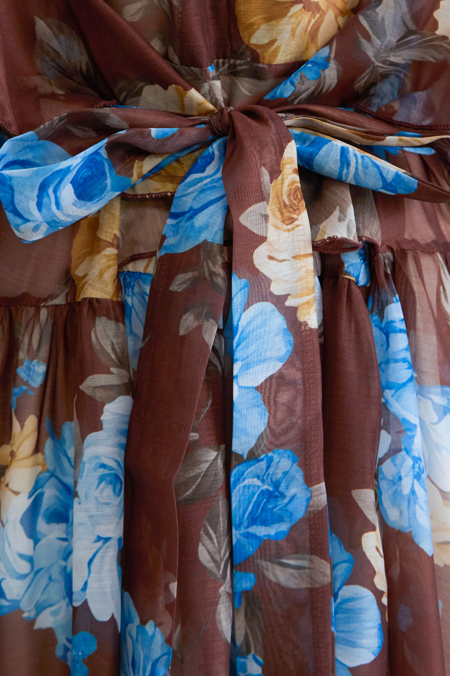 Oh-So Stunning Brown Floral Print Ruffled Maxi Dress