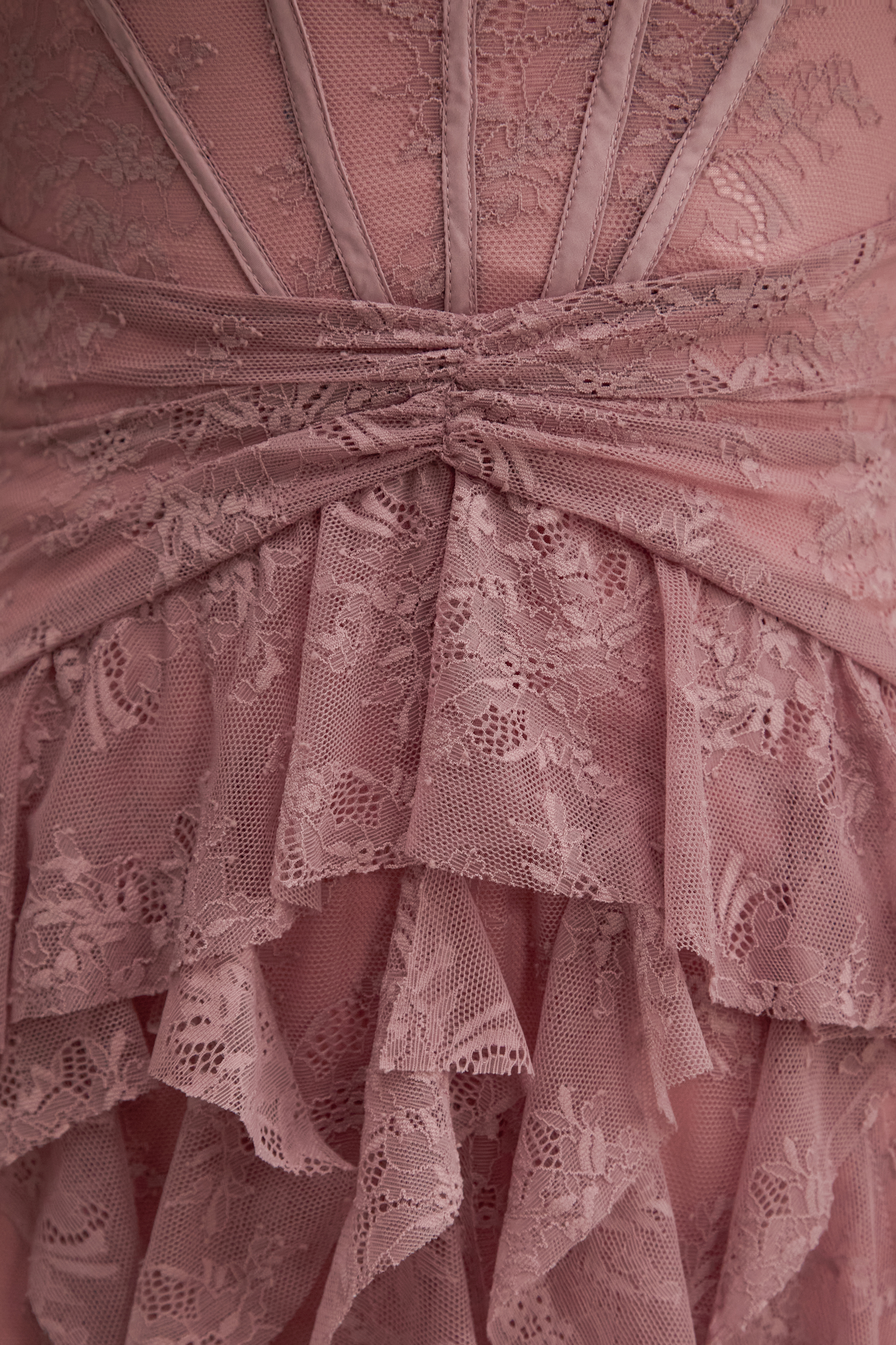 Viva La Vibes Pink Corset Bodice Ruffled Maxi Dress