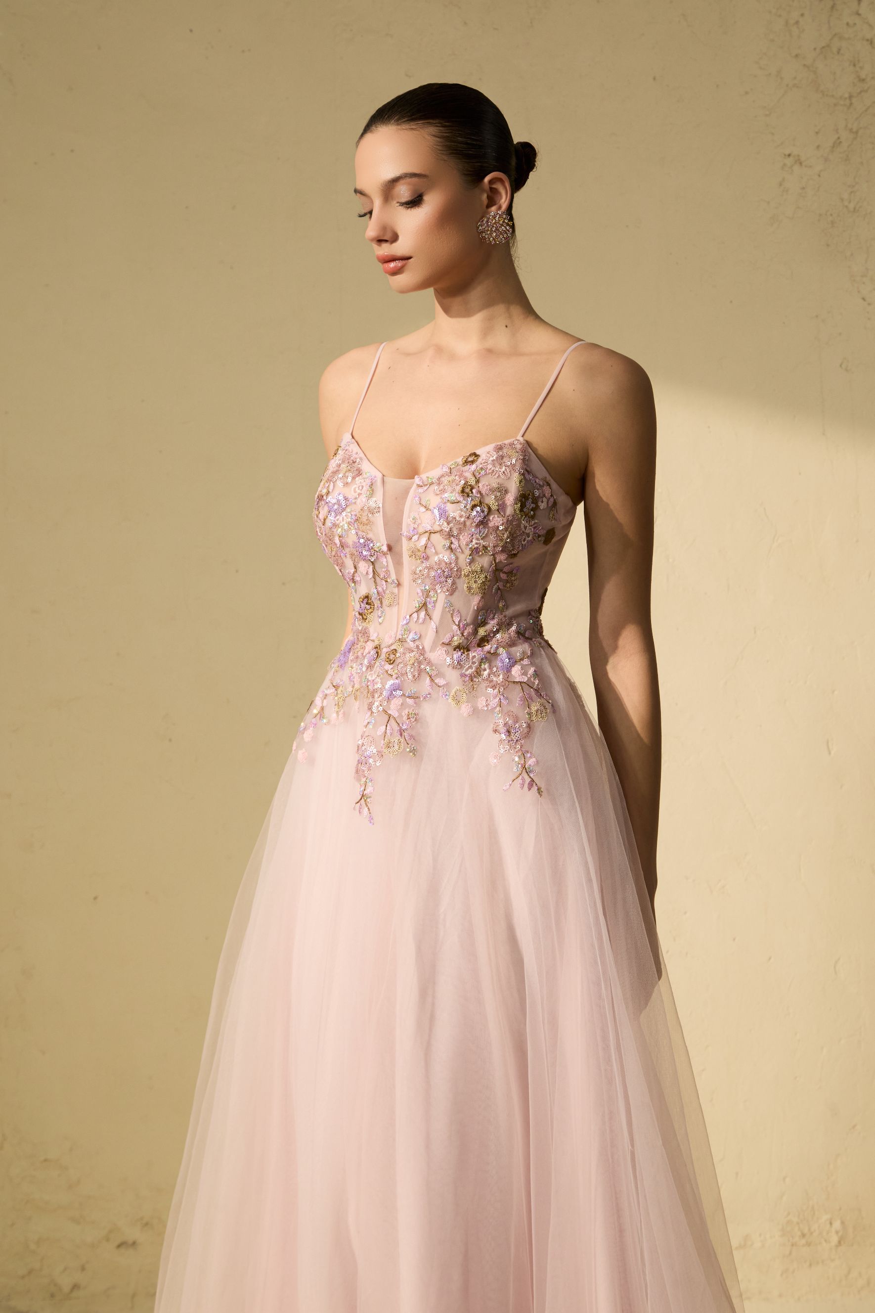 Limitless Adoration Pink Floral Embroidered Tulle Maxi Dress