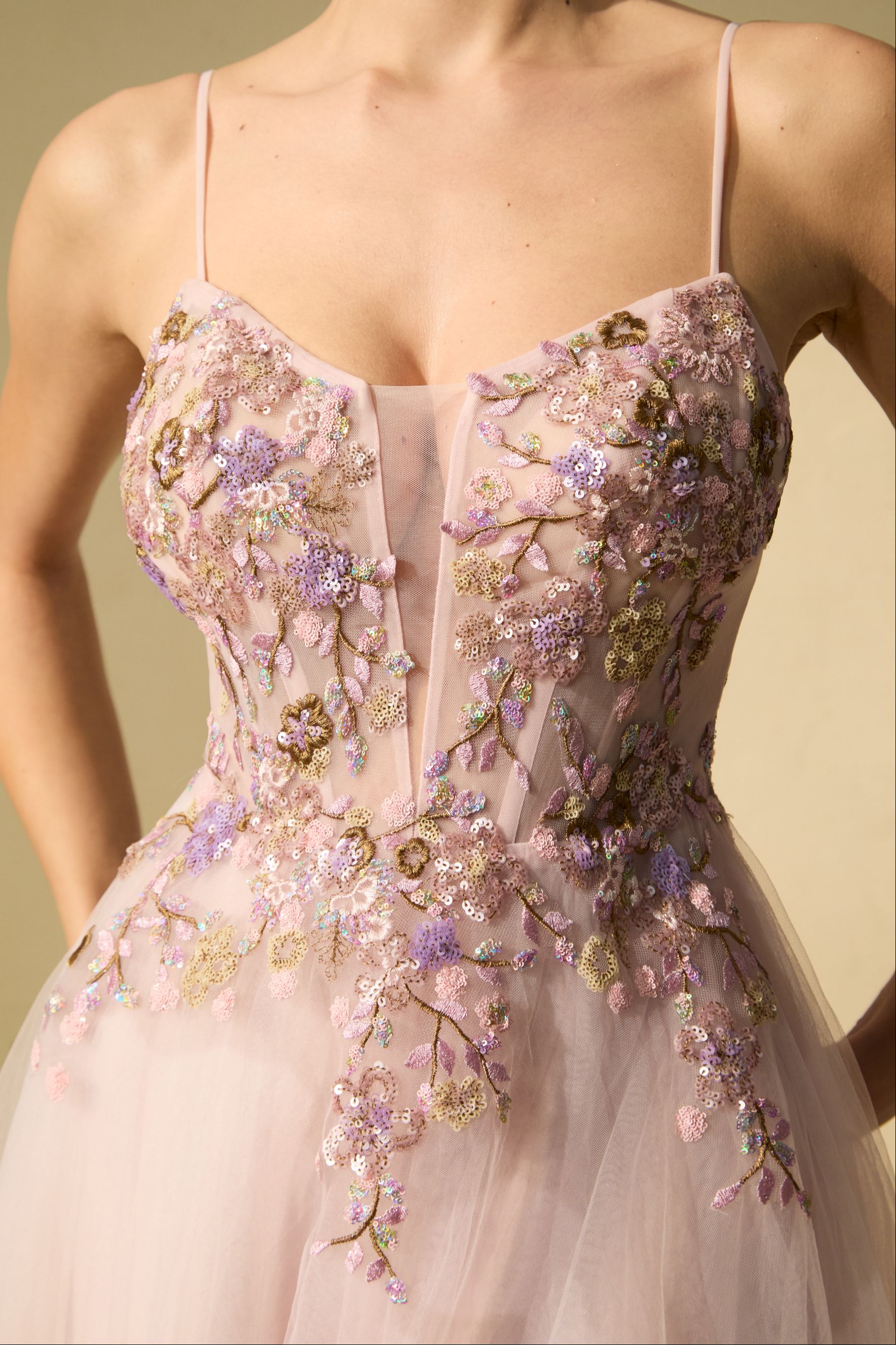 Limitless Adoration Pink Floral Embroidered Tulle Maxi Dress