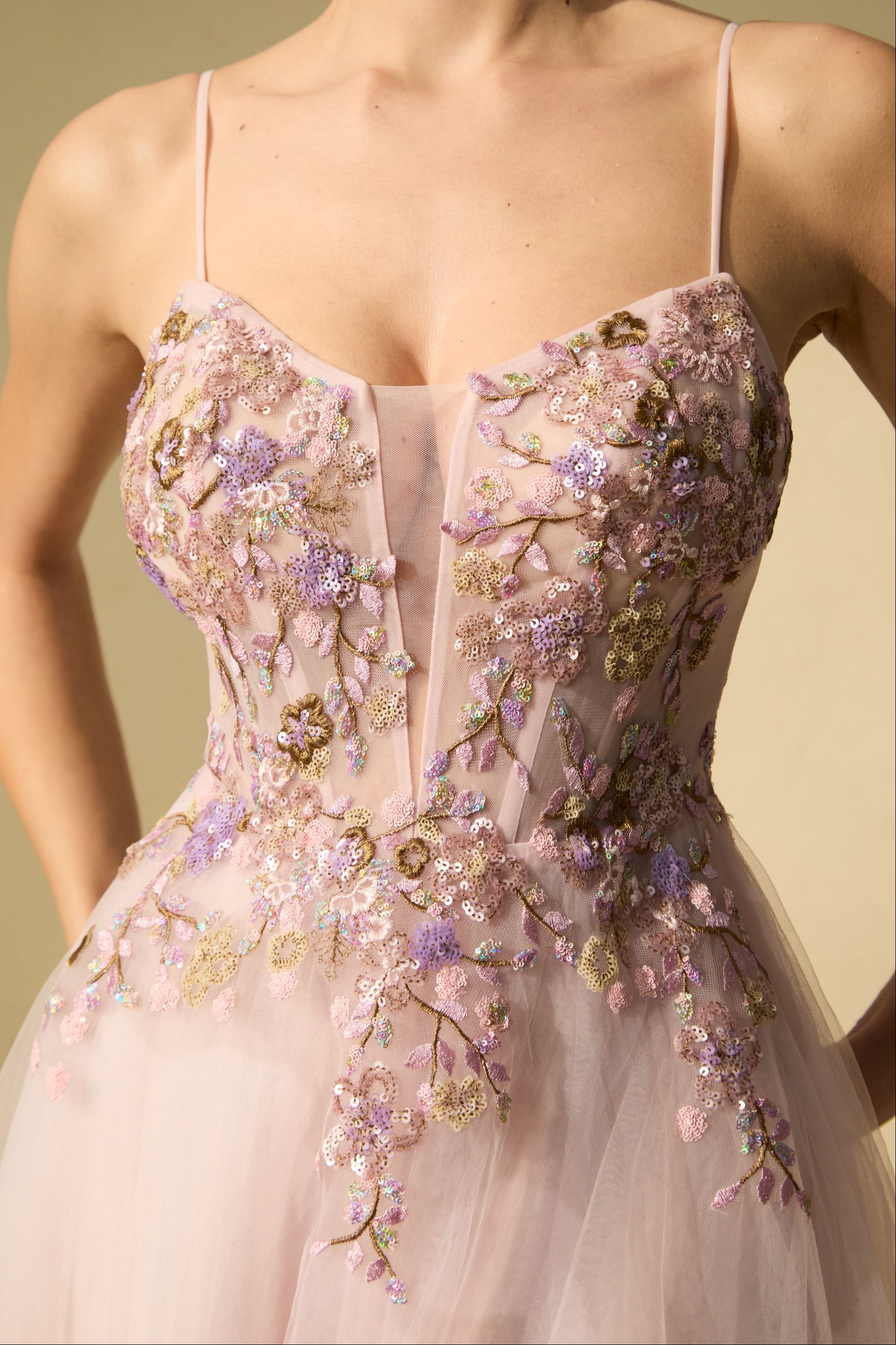 Limitless Adoration Pink Floral Embroidered Tulle Maxi Dress