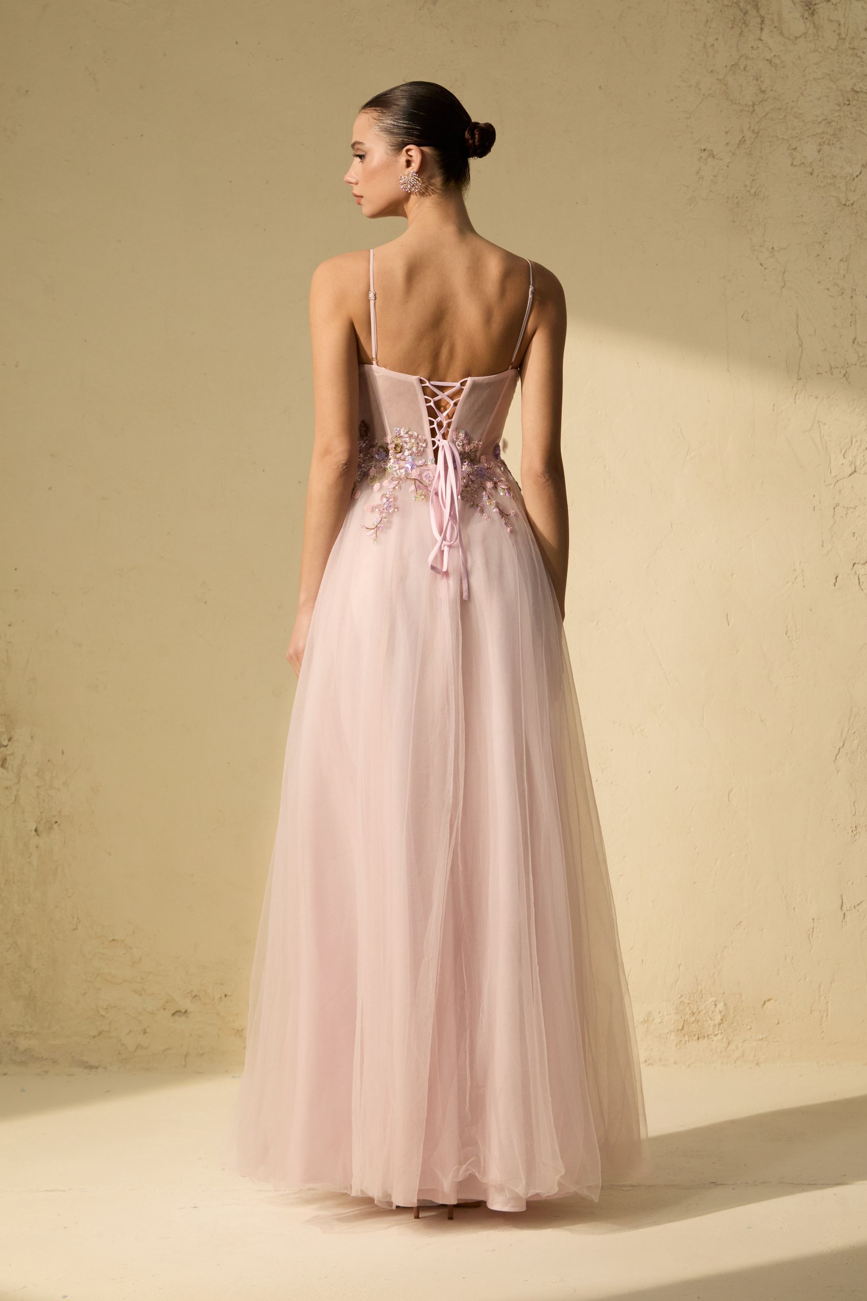 Limitless Adoration Pink Floral Embroidered Tulle Maxi Dress