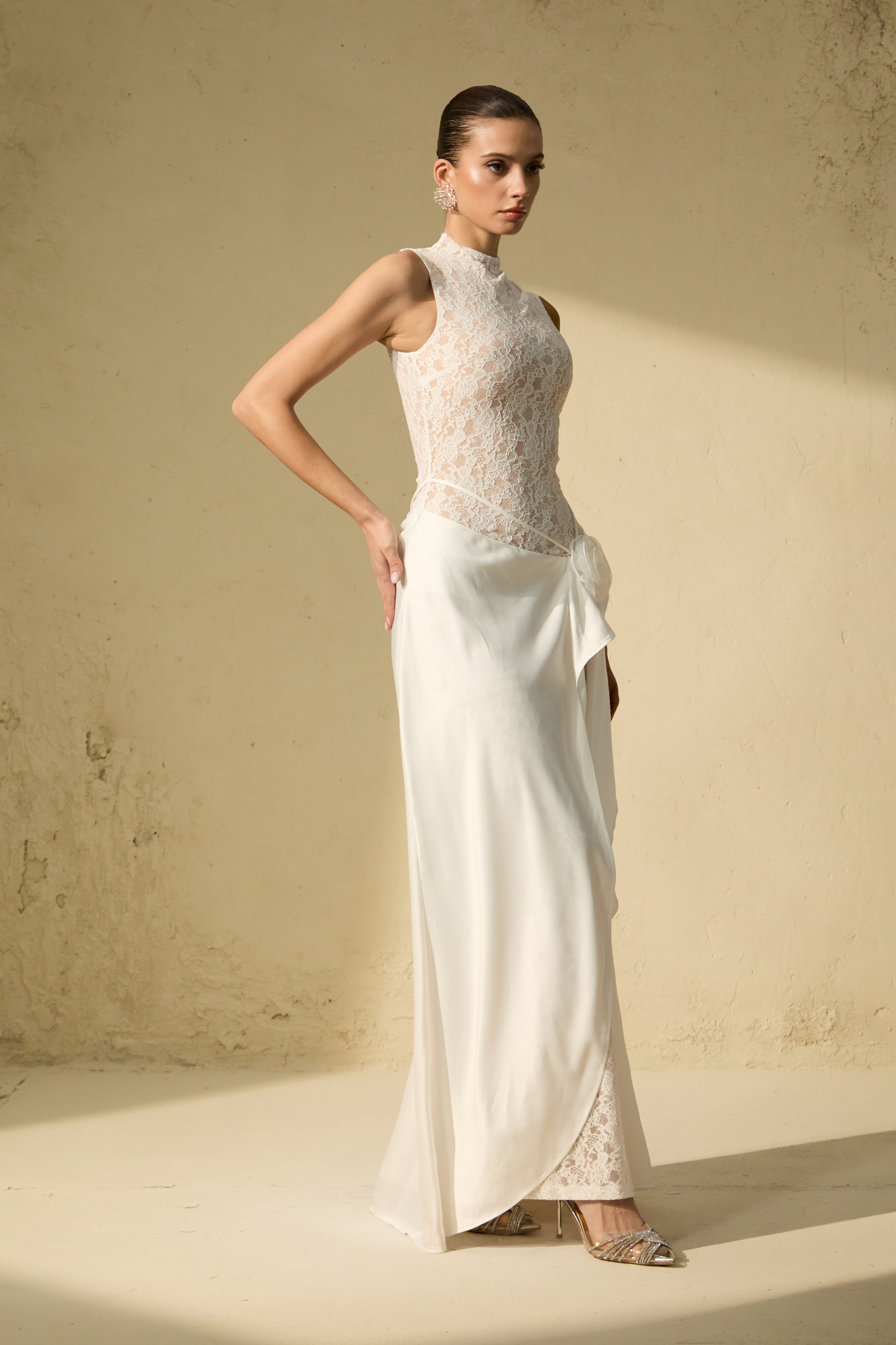 Unforgettable Night White Floral Lace Sleeveless Maxi Dress