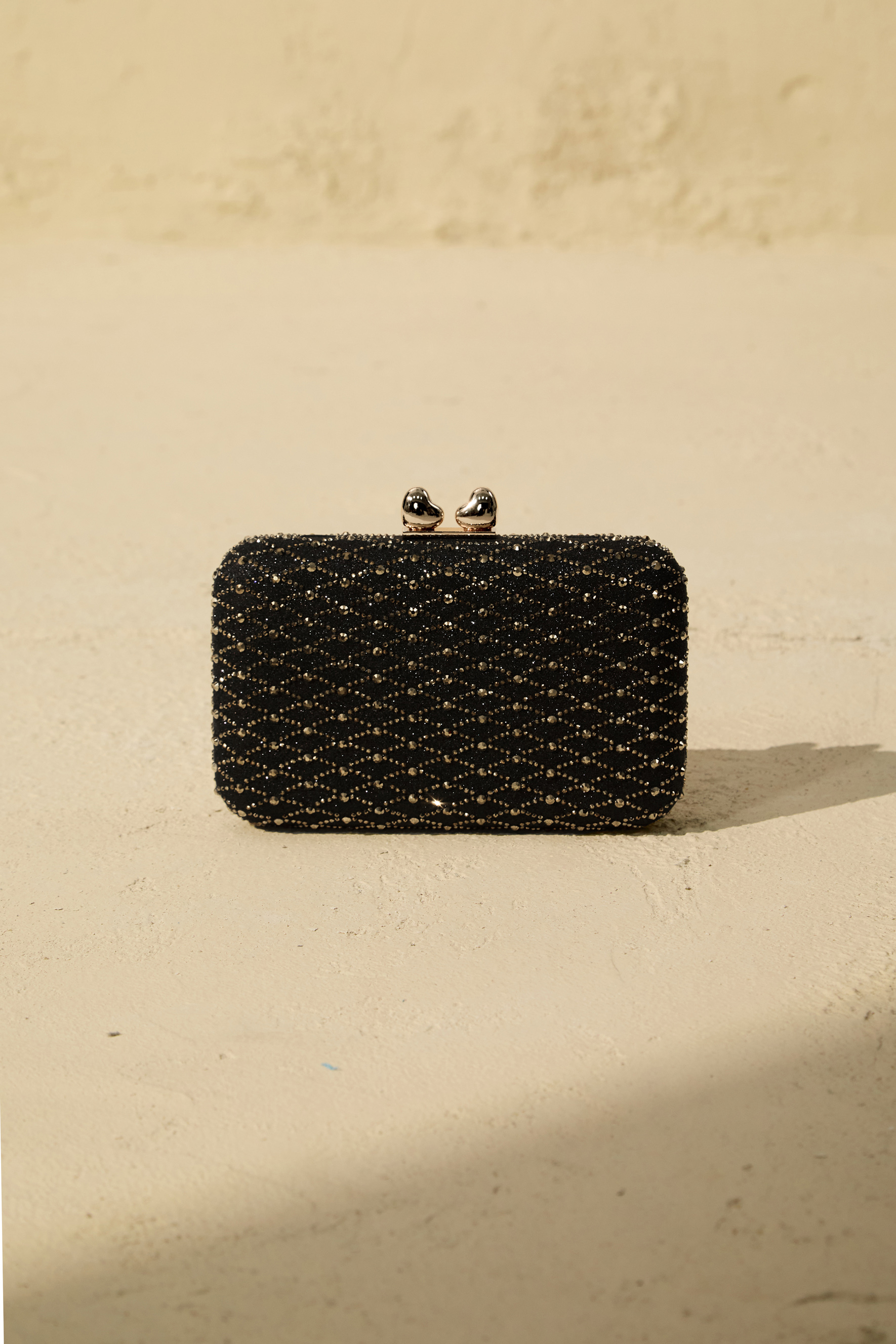 Diamond Embellished Box Clutch