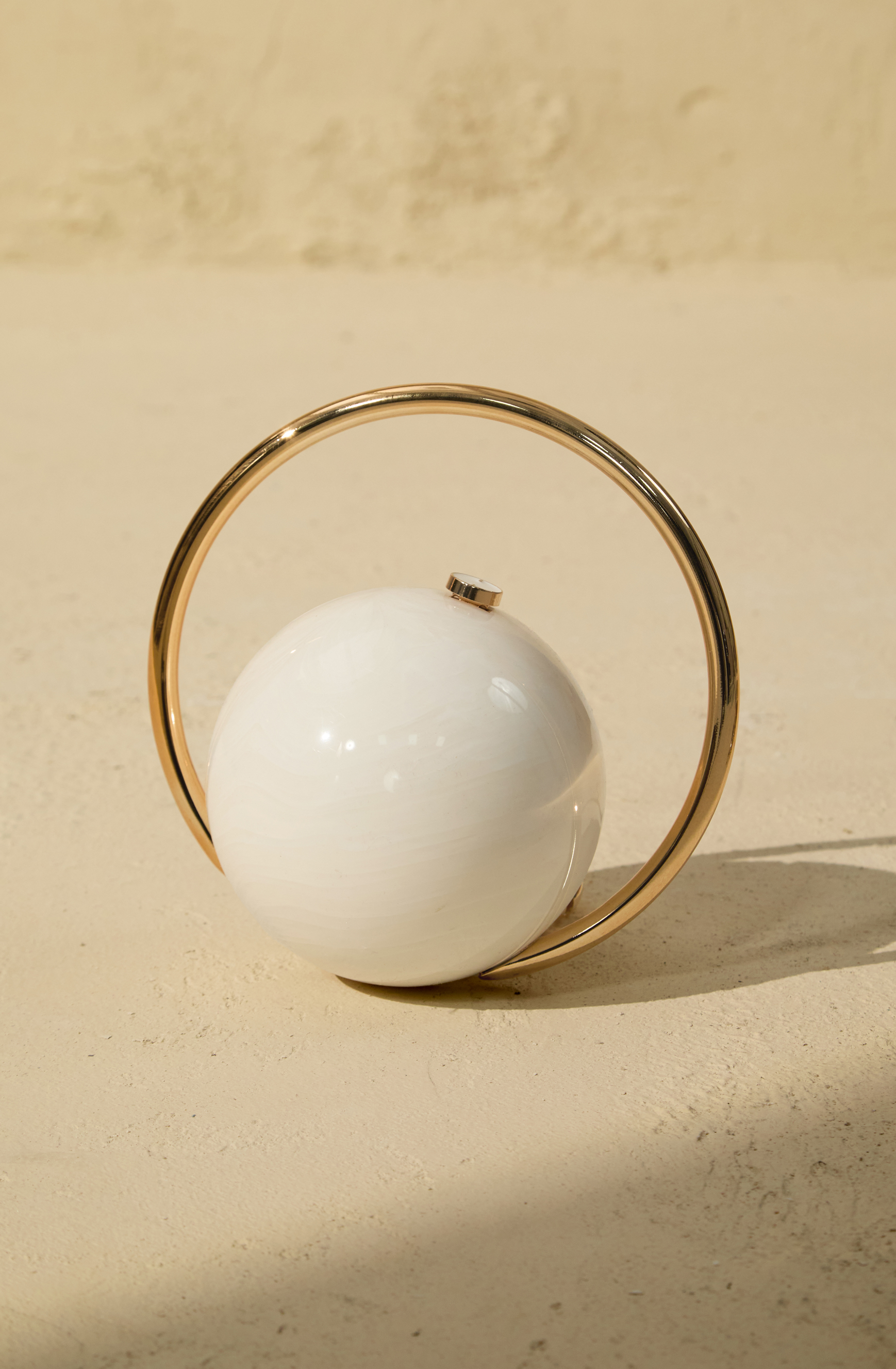 Circular Acrylic Ring Handle Clutch Bag