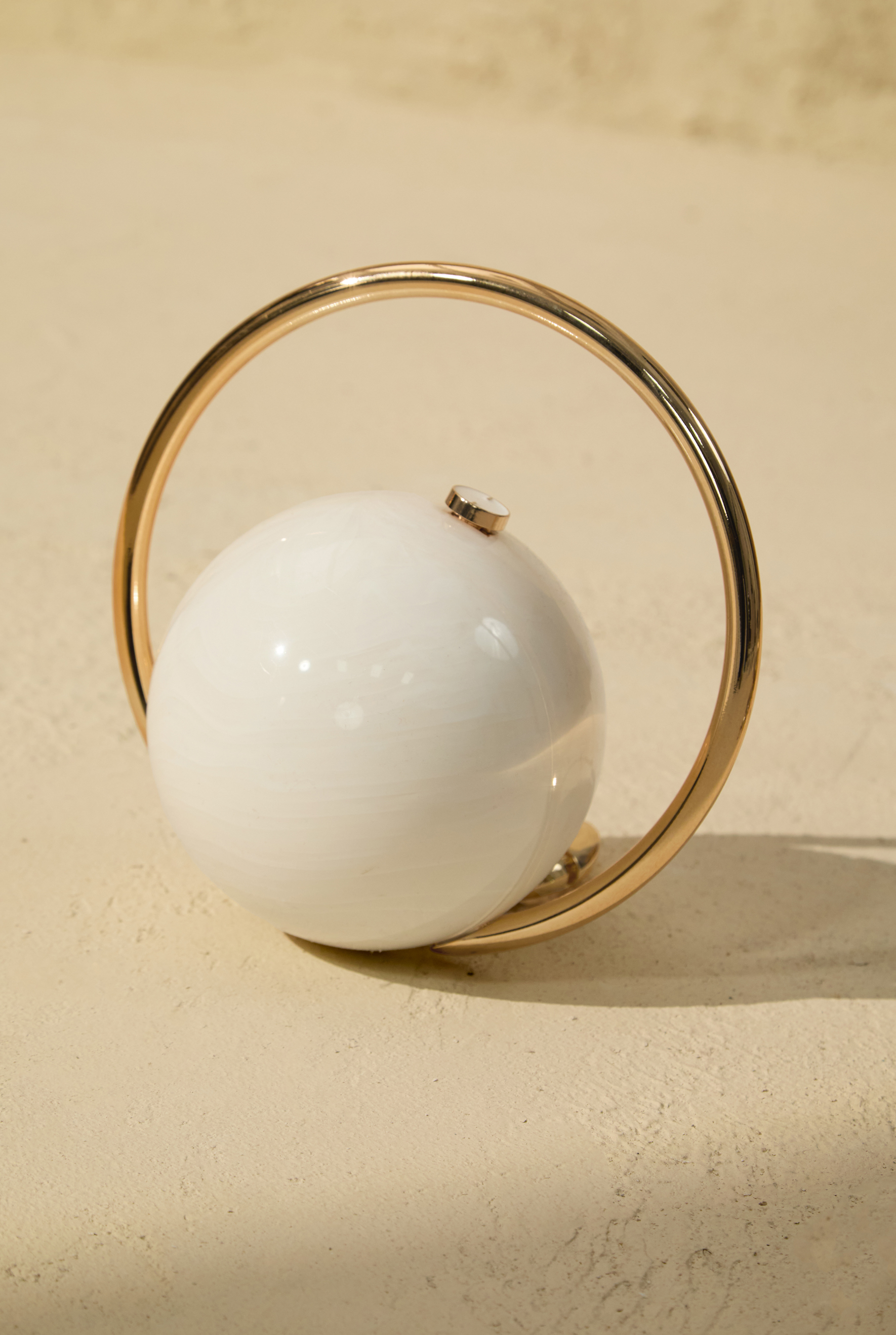 Circular Acrylic Ring Handle Clutch Bag