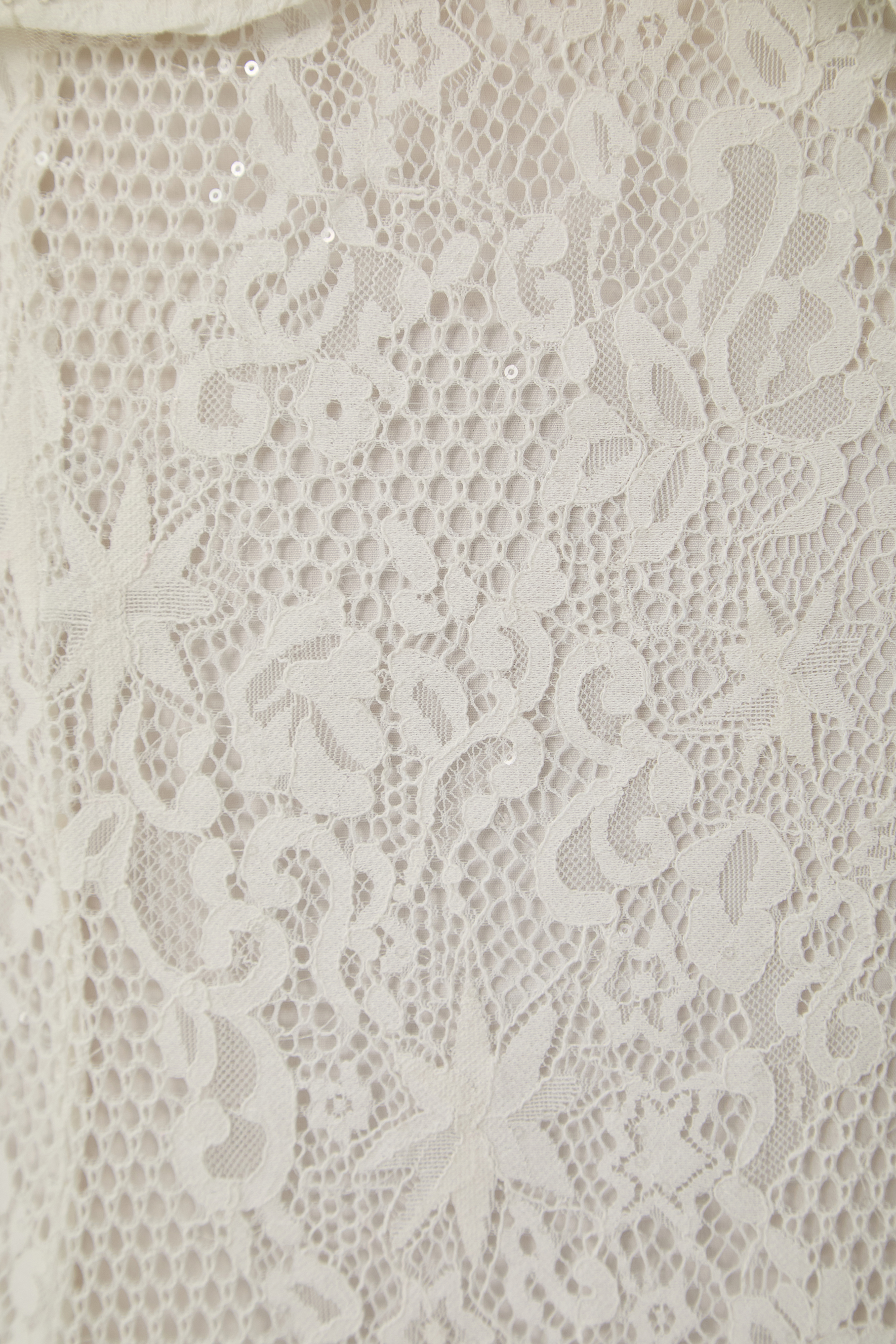 Picturesque Moments White Pearl Embroidered Lace Top & Skirt Set