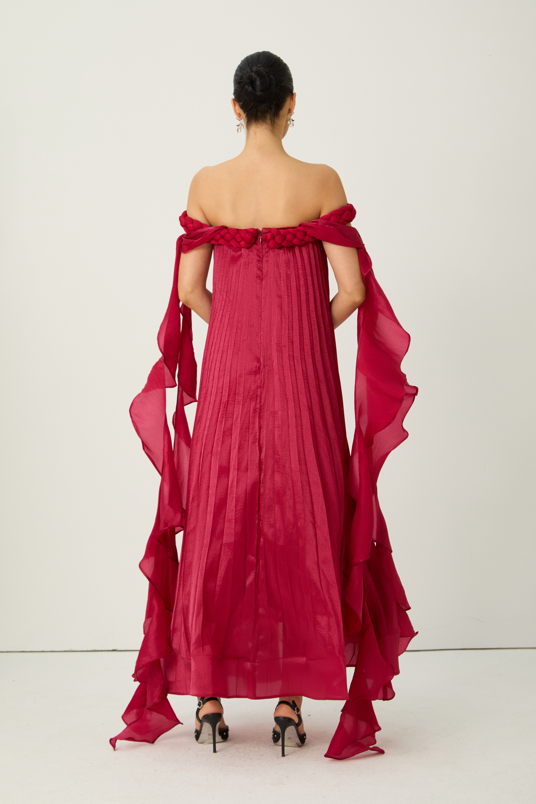 My Favorite Day Burgundy Off-Shoulder Braided Maxi Dress