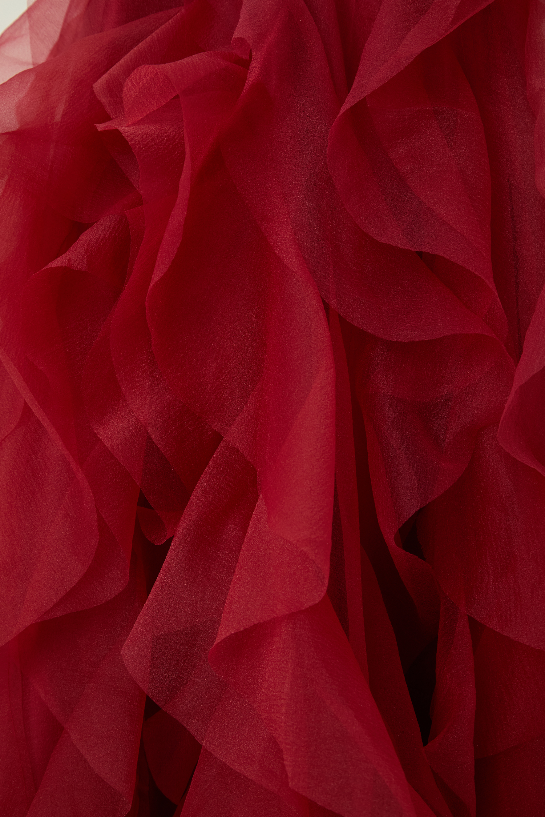 Truly Extraordinary Burgundy Off Shoulder Tiered Ruffle Organza Maxi Dress