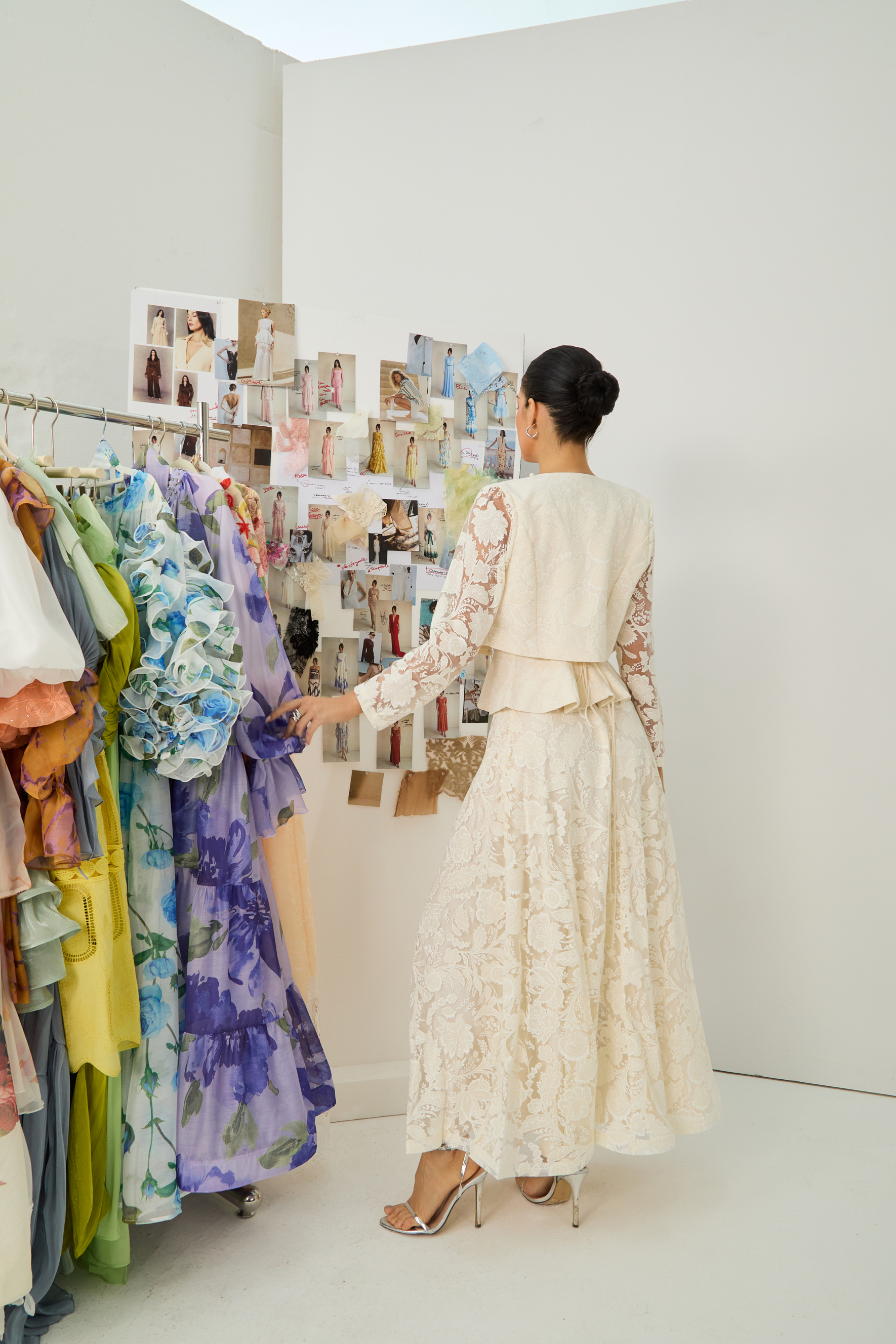 Blossoming with Charm Apricot Lace Embroidered Three Piece Set